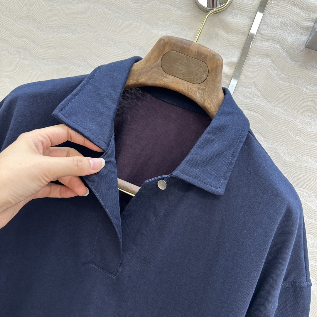 独家首发！原单品质❤️lP🆕老钱风穿搭！25春夏新品极简Polo领落肩袖T恤，必入长期主义单品。少年感气