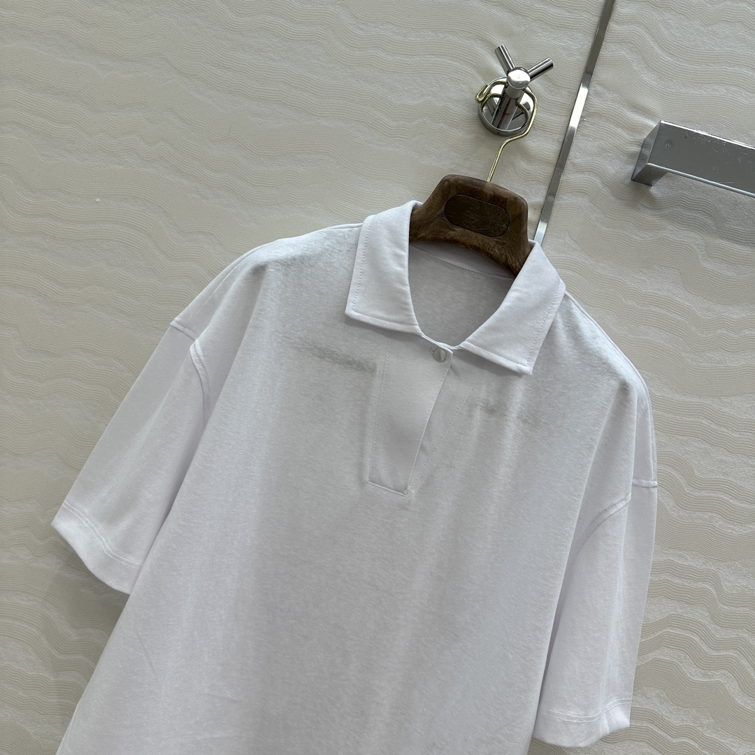 独家首发！原单品质❤️lP🆕老钱风穿搭！25春夏新品极简Polo领落肩袖T恤，必入长期主义单品。少年感气