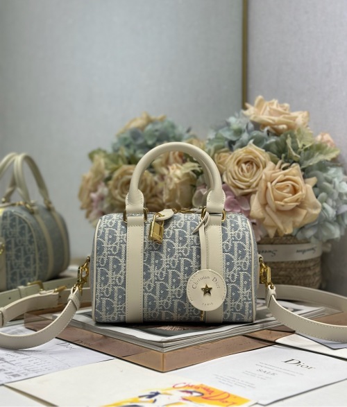 Dior Groove 20 Small Handbag - Gray Dior Oblique Canvas & White Calfskin 1 Dior Groove 20 Small Handbag - Gray Dior Oblique Canvas & White Calfskin
