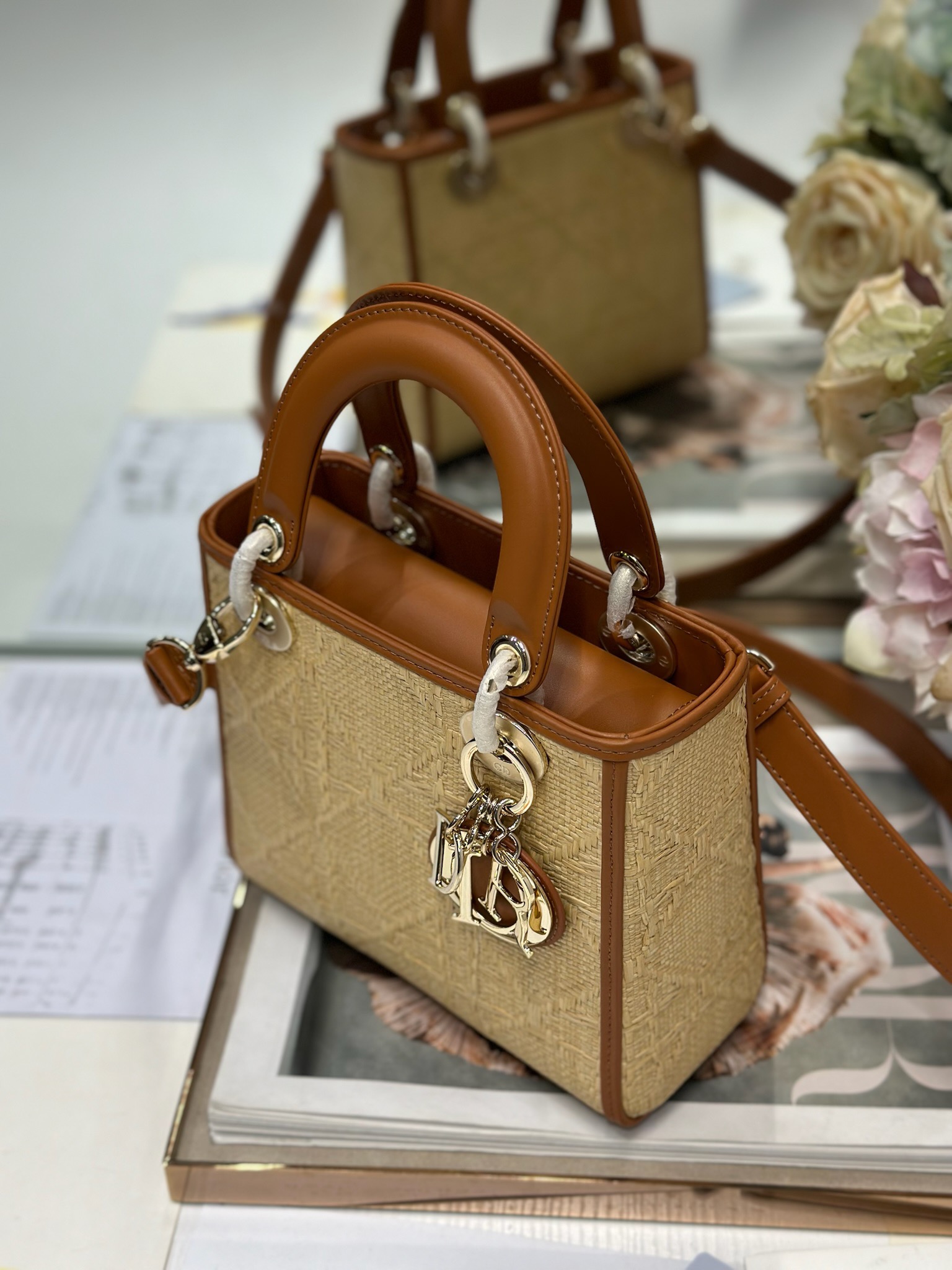 Lady Dior Raffia Mini Bag with Iconic Cannage Stitching and D.I.O.R. Charm 4 i1747983847 5496 2