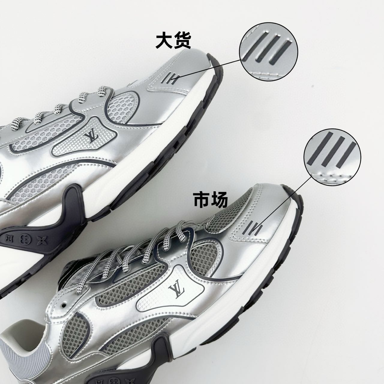 图片[9]-【渠道顶级】法国巴黎百年奢侈品牌LV路易威登Louis Vuitton LOUIS VUITTON Olympia 牛皮革 圆头系带 低帮 生活休闲鞋 第一时间订入zp开发⚠ 每个拼色的材质都是原版独家定制 与正品一致 做到对版对色 大底开模高弹力环保 发泡底 模具费都高达几十万 原版头层皮鞋面 压花都是按正品一比一打造开发 不偷半点料 不掺半点假 细节原版一致 可对比 全包套原版包装配件 最新包装大礼盒!! 目前市面一梯队级别 ⚠市场太杂请注意混卖版本 可区别材料 版型 质感 包装配件 一切肉眼可见的细节 尺码：35 36 37 38 39 40 41 42 43 44 45 46-选品中心