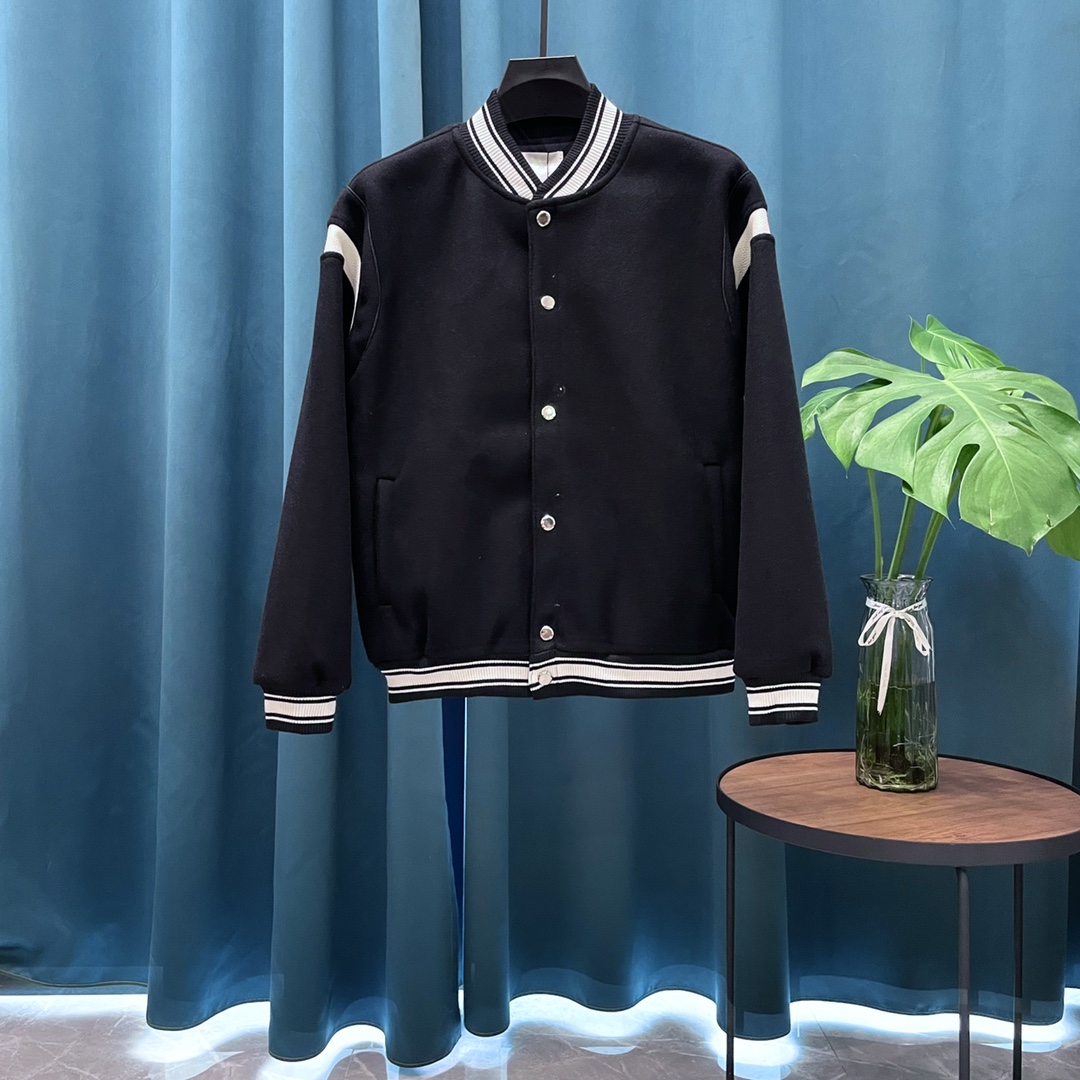 GVC➡️Chaqueta de béisbol Givenchy 24ss, nueva otoño e invierno 60% lana + 40% algodón orgánico lana hecha a medida con …