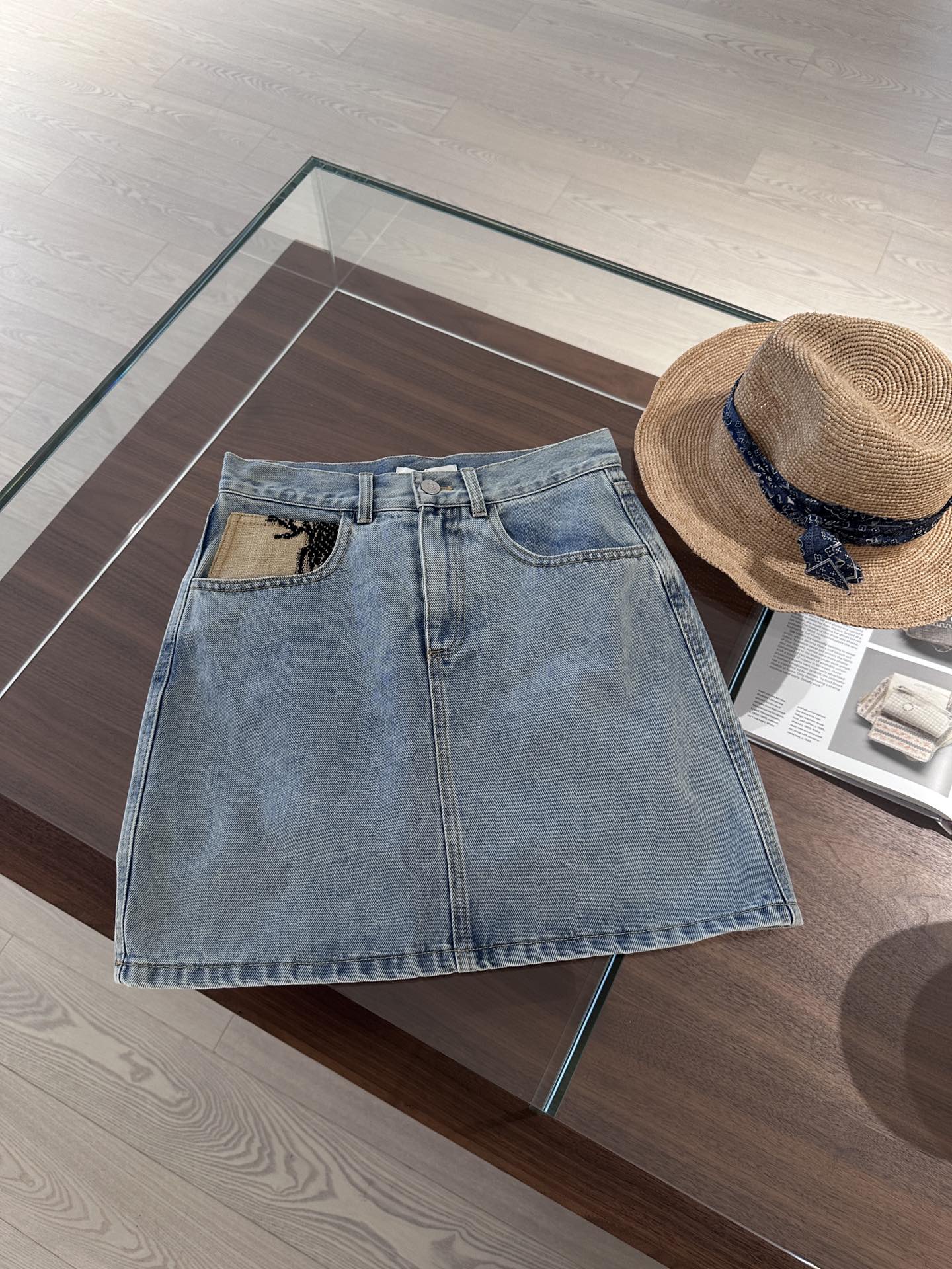 NO:416253,YS ｜New Summer Collection Cotton denim with safety lining Heavy industry linen embroidery design ~ Washing color, style, all beautiful SML, alexander wang19860909YS ｜New Summer Collection 全棉牛仔 带安全内衬 重工亚麻刺绣设计～ 洗水颜色 版型 都特别美  SML,,alexander wang,Women's clothing