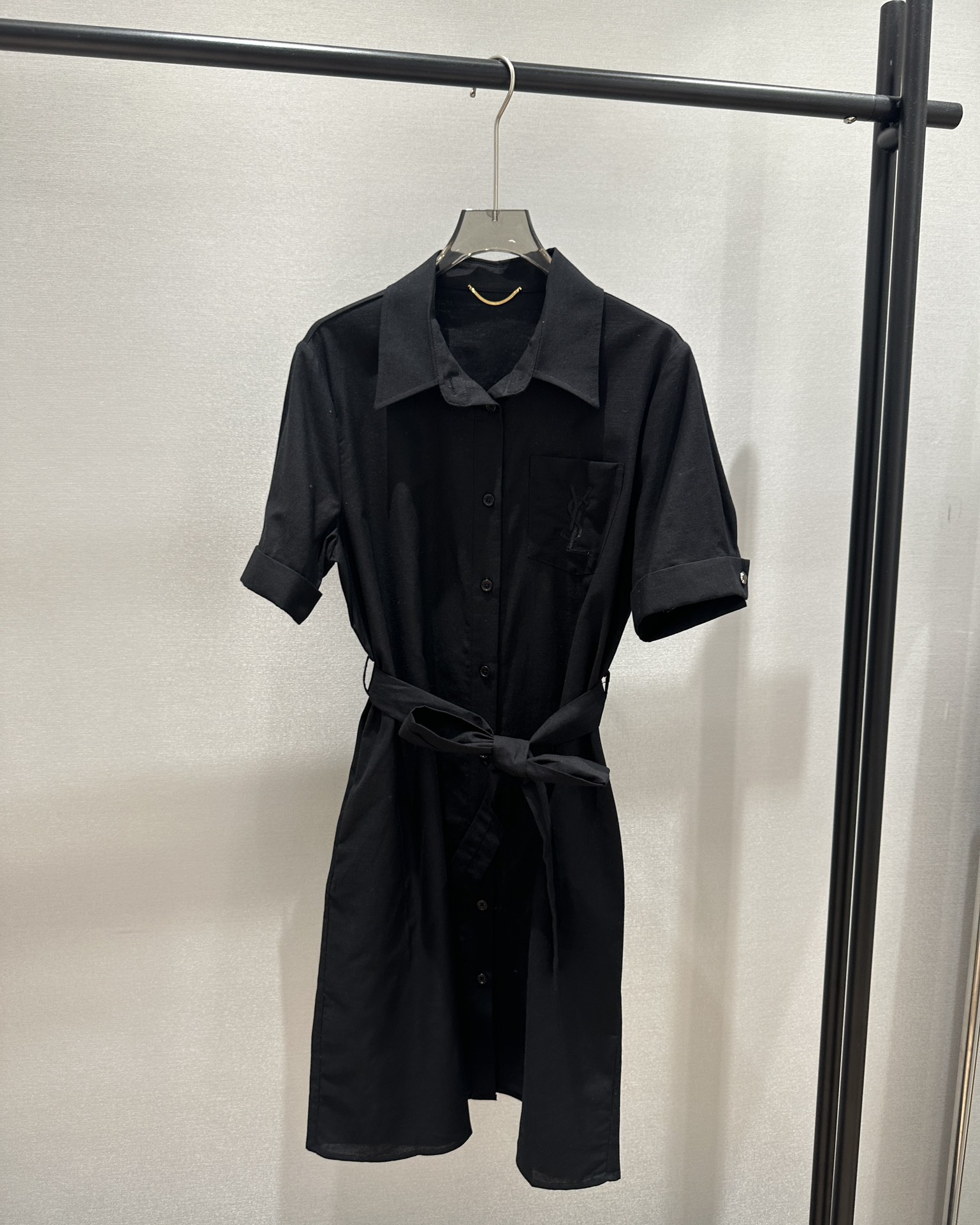Minimalist Embroidered Logo Cotton Linen Shirt Dress - Chic & Comfortable 7 i1748084831 2096 6