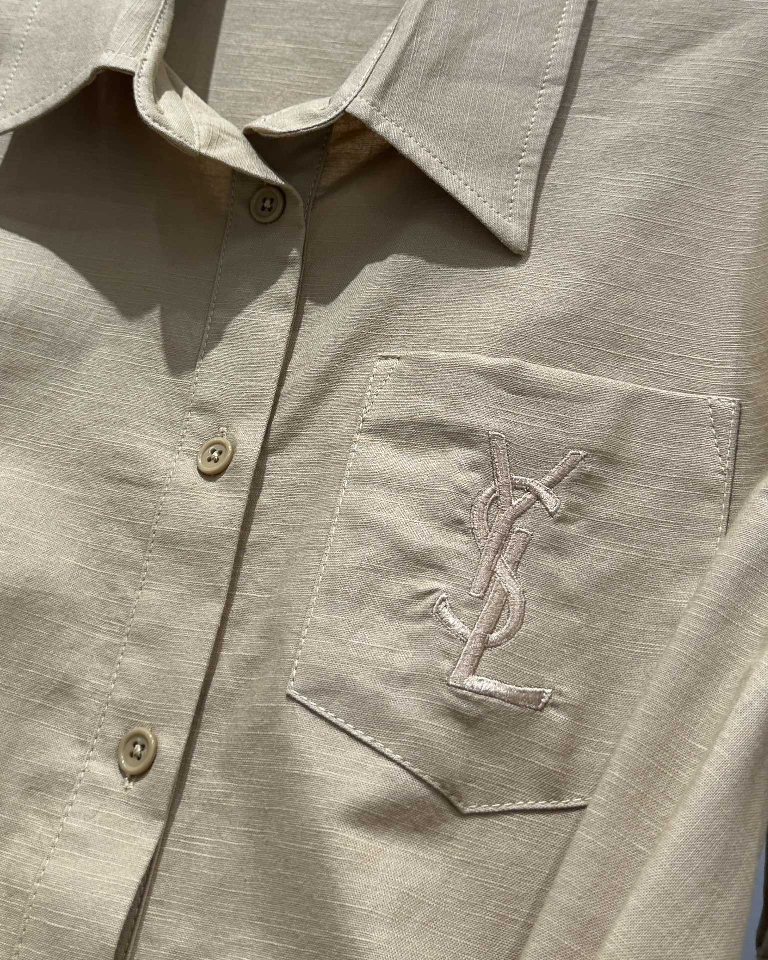 Minimalist Embroidered Logo Cotton Linen Shirt Dress - Chic & Comfortable 4 i1748084831 6079 3