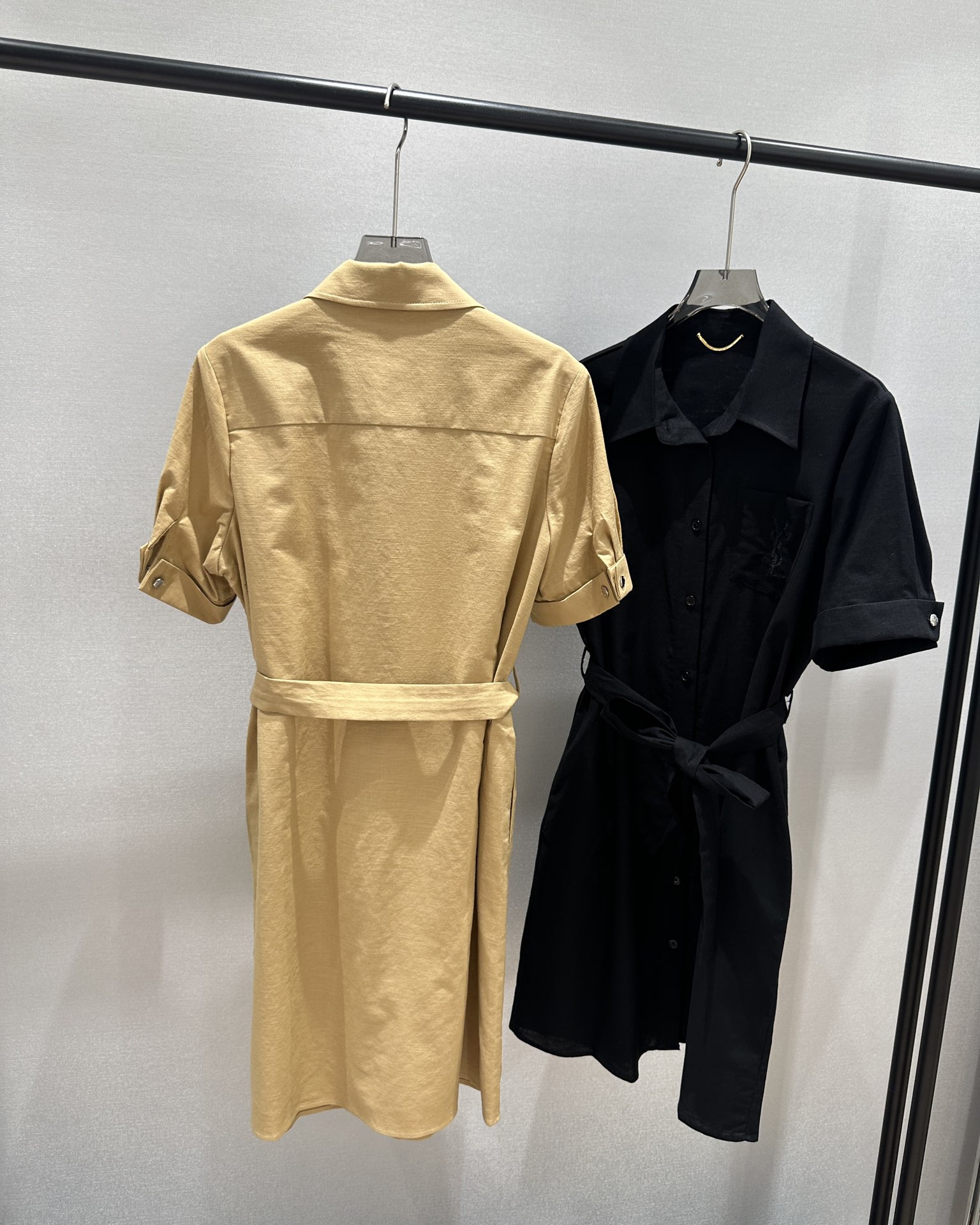 Minimalist Embroidered Logo Cotton Linen Shirt Dress - Chic & Comfortable 9 i1748084831 871 7