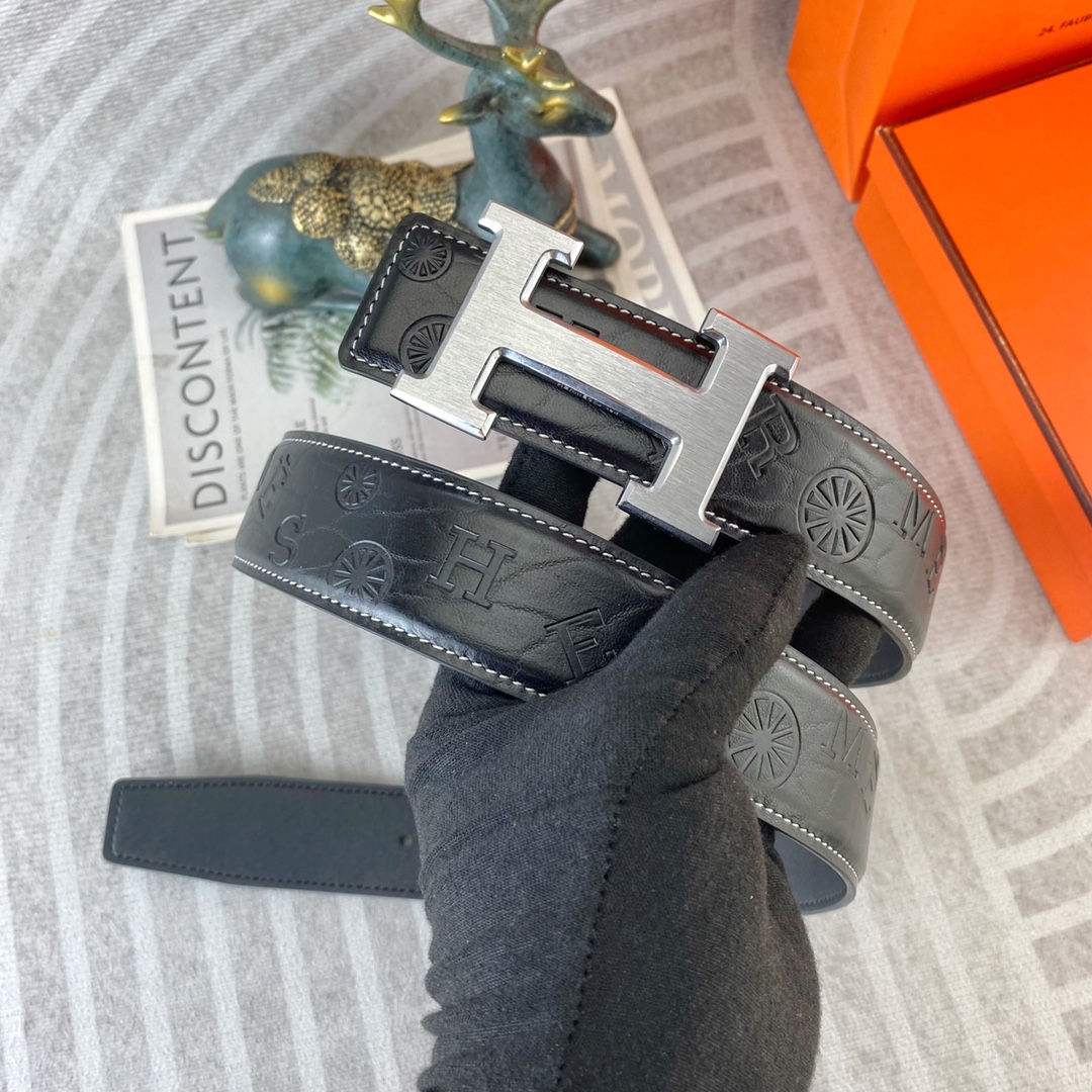 爱马仕💕 特种皮腰带系列 ，原厂五金精品不锈钢扣，手感柔软舒适 宽3.8CM。