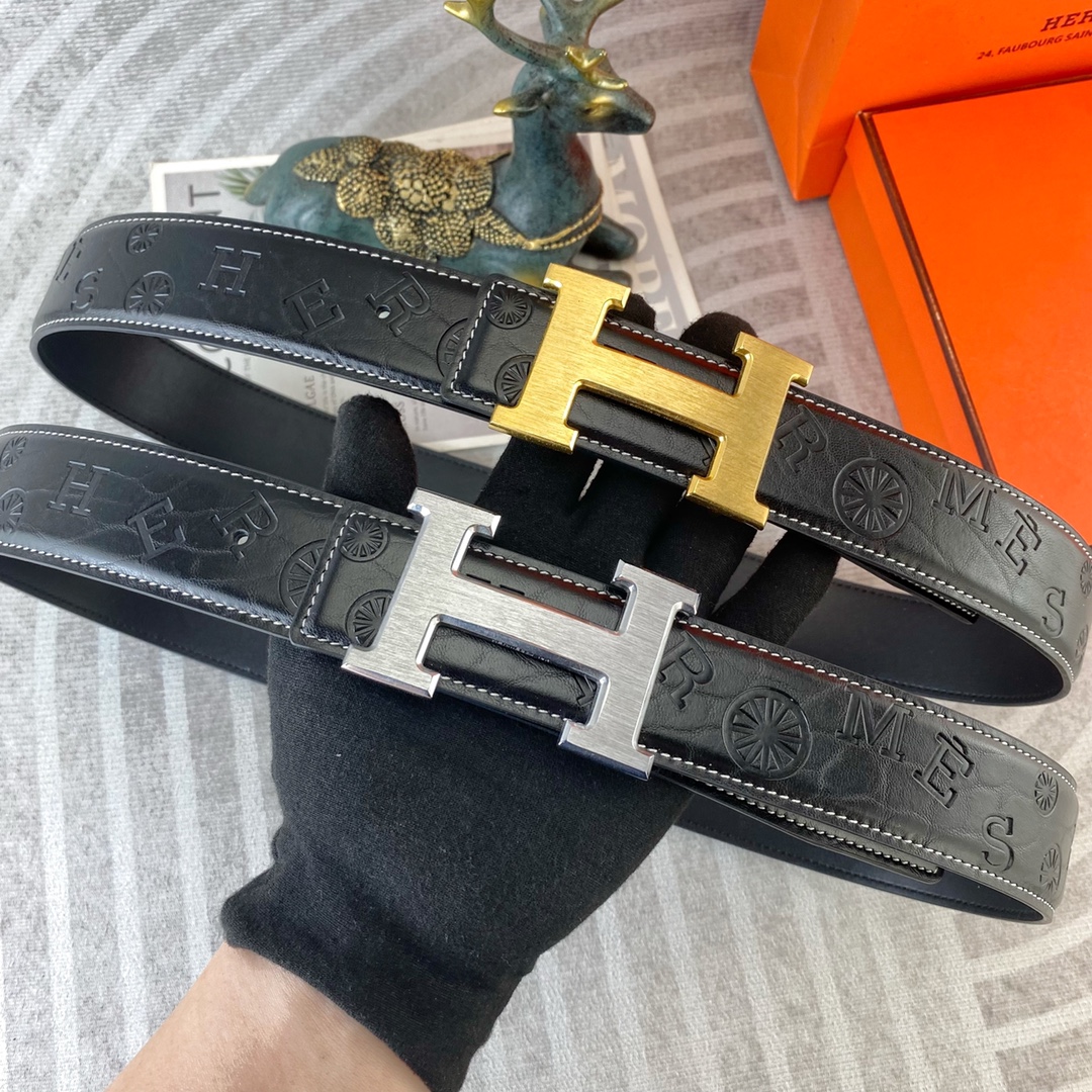 爱马仕💕 特种皮腰带系列 ，原厂五金精品不锈钢扣，手感柔软舒适 宽3.8CM。