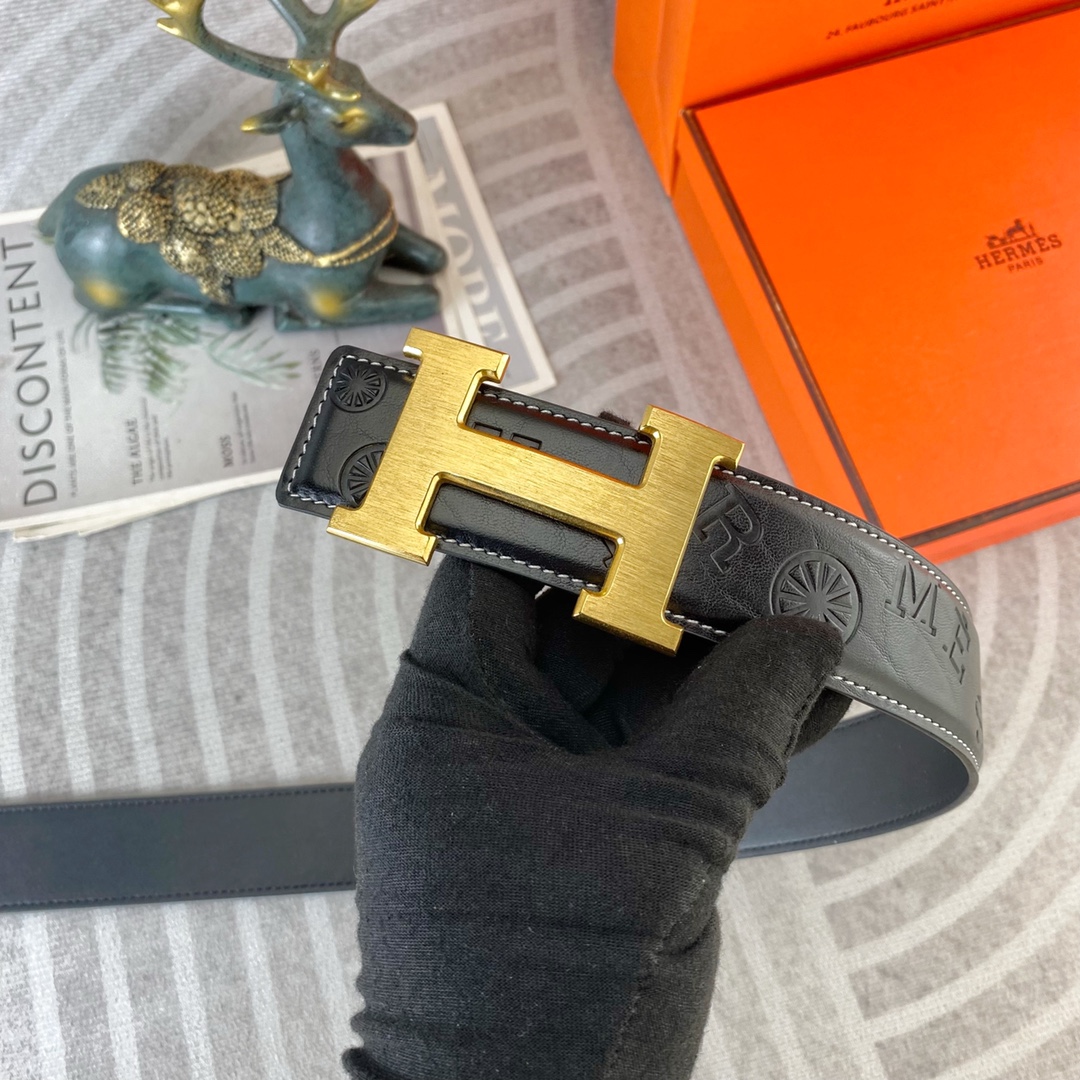 爱马仕💕 特种皮腰带系列 ，原厂五金精品不锈钢扣，手感柔软舒适 宽3.8CM。