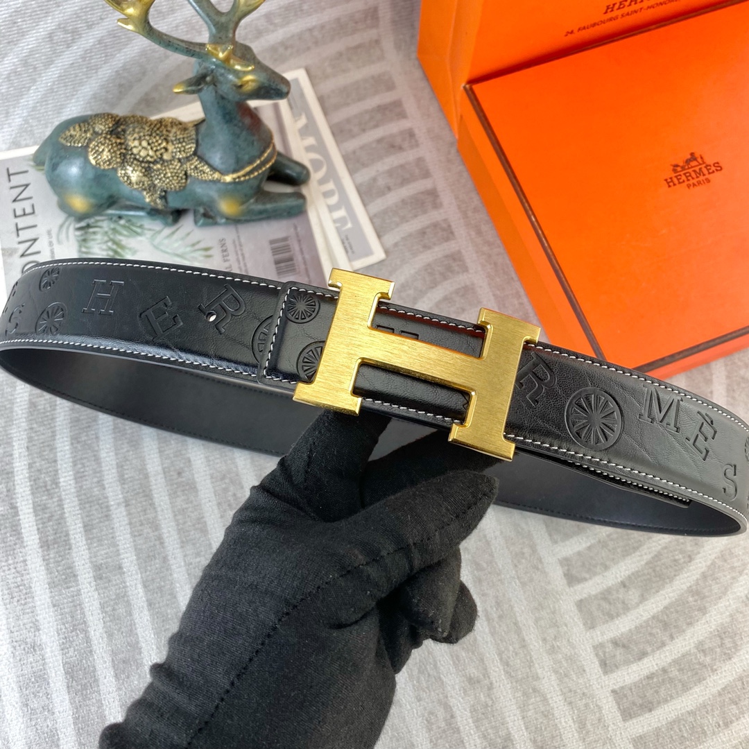 爱马仕💕 特种皮腰带系列 ，原厂五金精品不锈钢扣，手感柔软舒适 宽3.8CM。