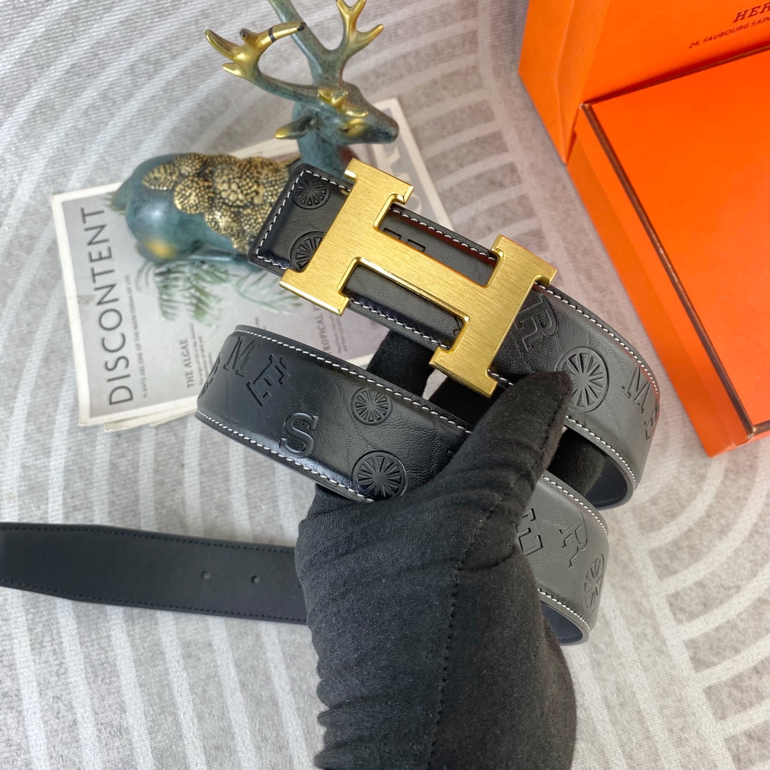 爱马仕💕 特种皮腰带系列 ，原厂五金精品不锈钢扣，手感柔软舒适 宽3.8CM。