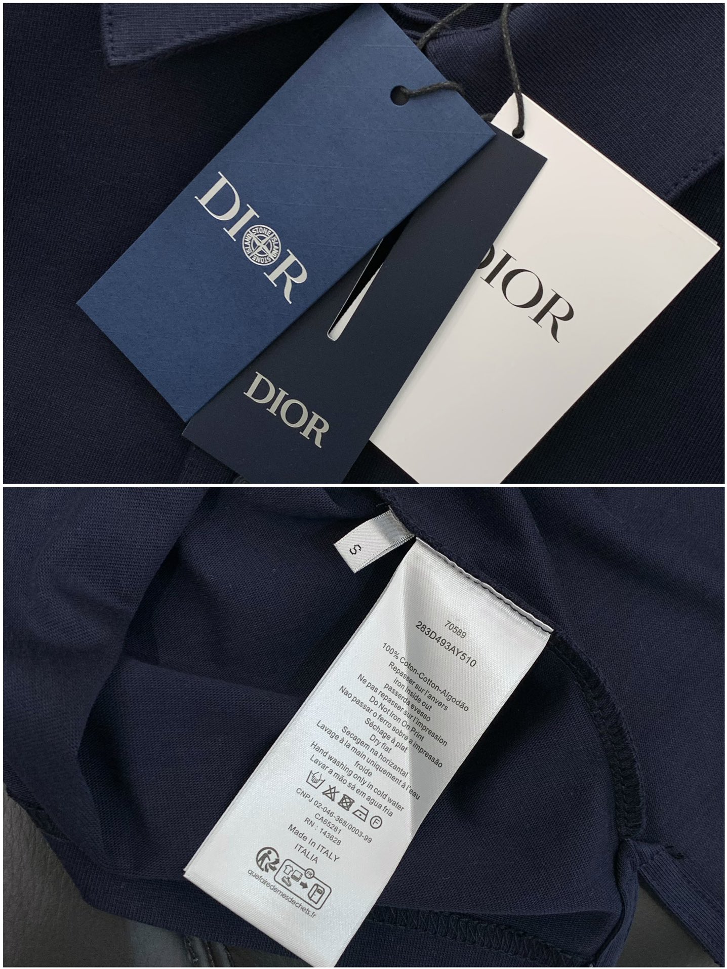 ，Dior 迪奥， 2025夏季新品，专柜同步有售，简约时尚休闲翻领短袖T恤，原版进口面料，舒适透气，顶