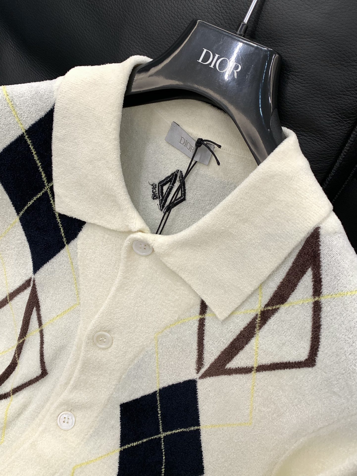 ，Dior 迪奥， 2025夏季新品，专柜同步有售，简约时尚休闲针织翻领开衫短袖，原版进口面料，舒适透气