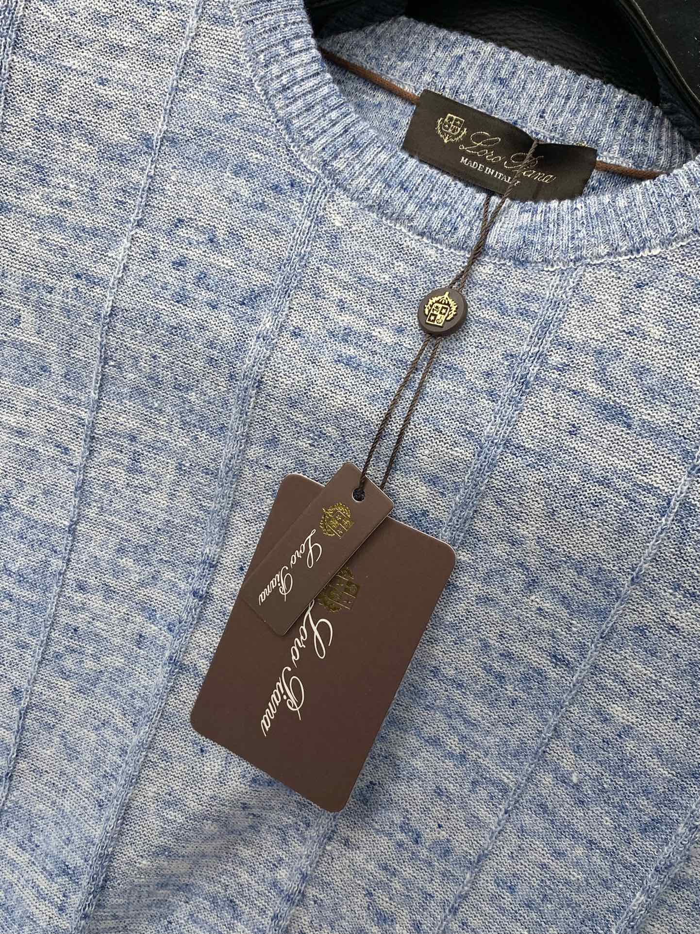 ，lp。(Loro Piana )，2025夏季最新品，专柜同步有售，原单狠货，时尚休闲圆领短袖T恤，采