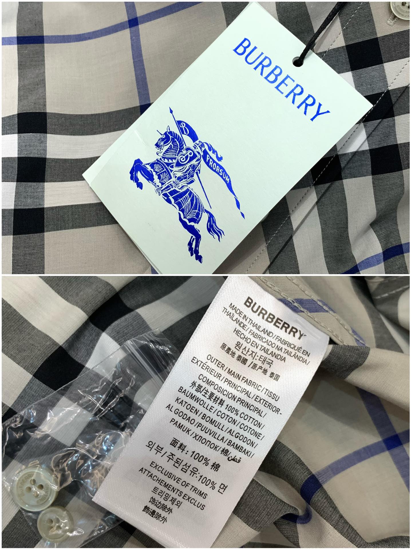 ，Burberry 巴宝莉，2025春季最新品，专柜同步有售，原单狠货，时尚休闲长袖衬衫，进口原版面料，