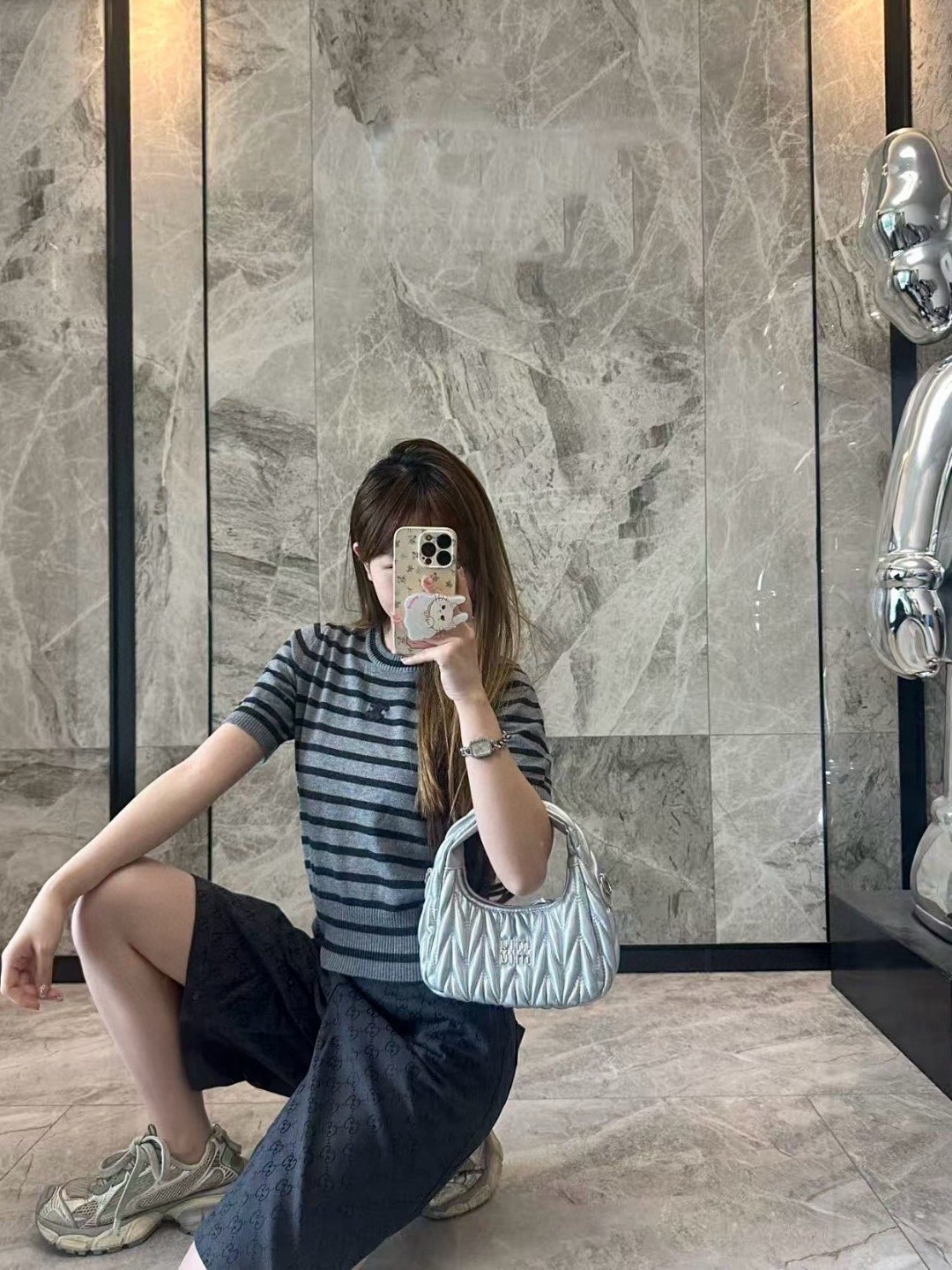 GUCCI/古驰 翻领满印短袖短裤 上身效果#