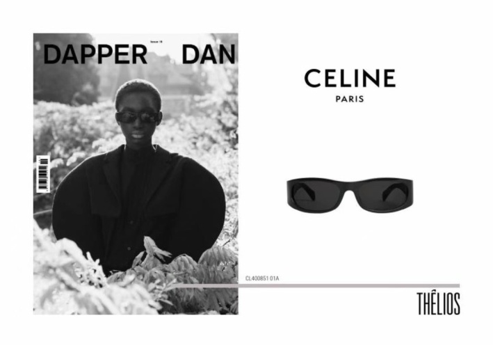Celine CL40085I Black Half-Rim Sunglasses with Gold Logo - 58-21-125 1 Celine CL40085I Black Half-Rim Sunglasses with Gold Logo - 58-21-125
