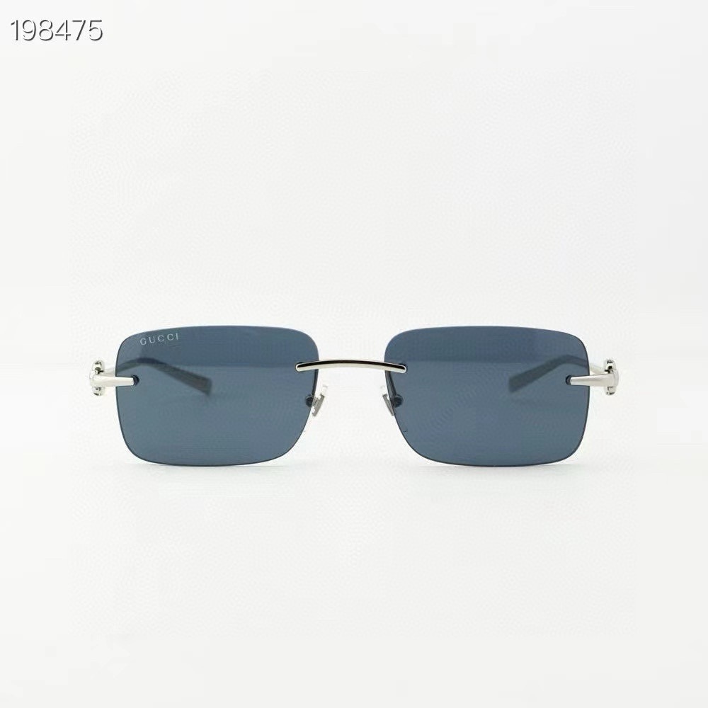 Gucci 1703S Rimless Sunglasses | Silver Frame | Grey Lens | 55-17-140