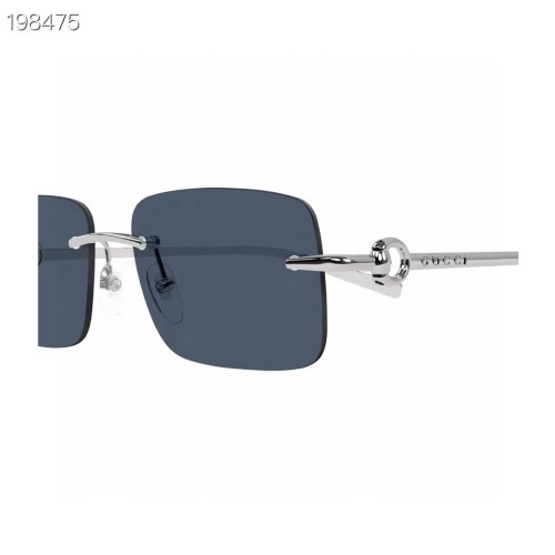 Gucci 1703S Rimless Square Sunglasses | Silver Frame with Gray Lens 1 Gucci 1703S Rimless Square Sunglasses | Silver Frame with Gray Lens