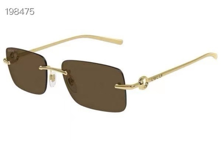 Gucci 1703S Rimless Sunglasses with Gold Frame and Brown Lens - 55mm 1 Gucci 1703S Rimless Sunglasses with Gold Frame and Brown Lens - 55mm