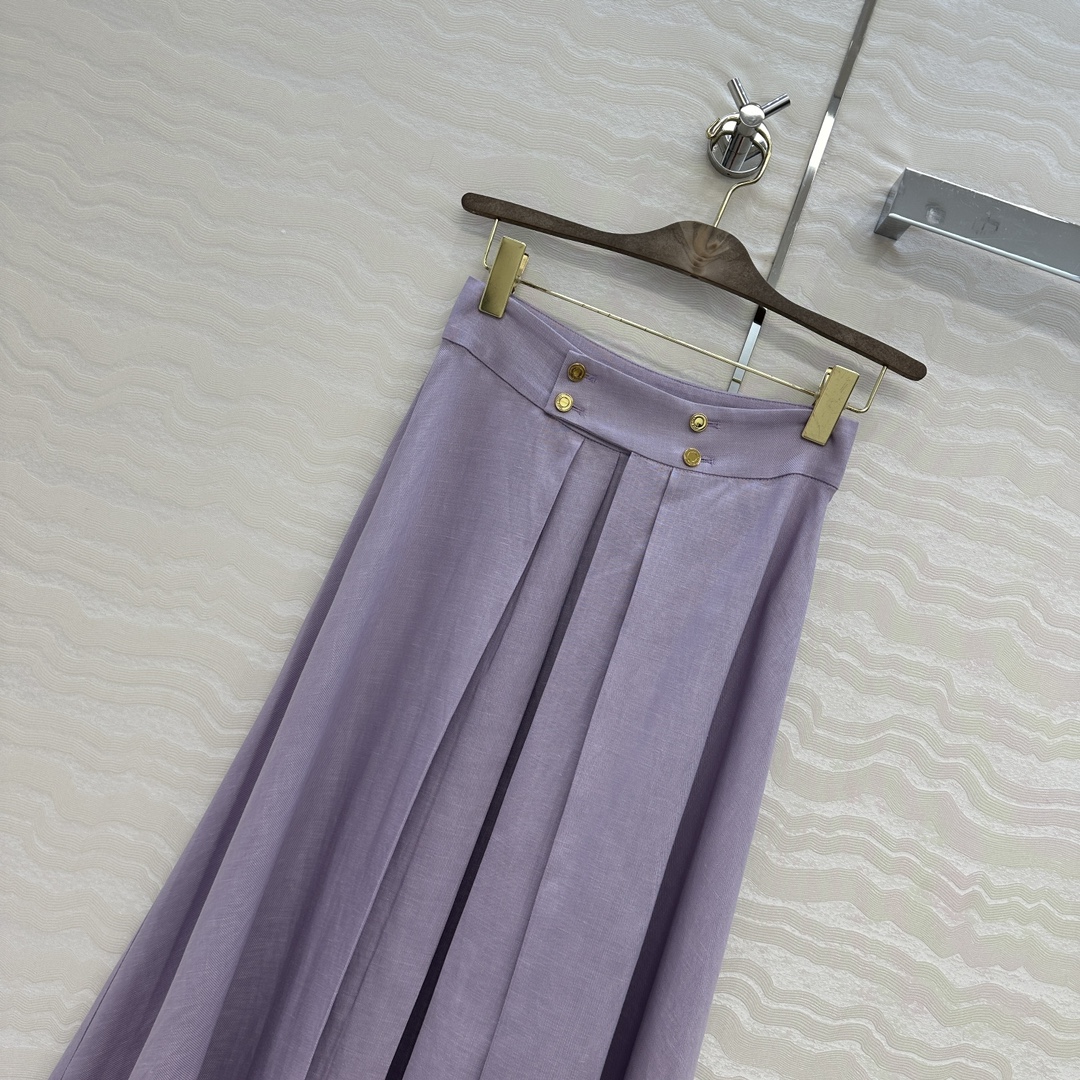 独家首发！高端原单品质❤️LP高智感穿搭！南法风情氛围感优雅长半裙！进口亚麻面料质感轻盈舒适。压褶大伞摆