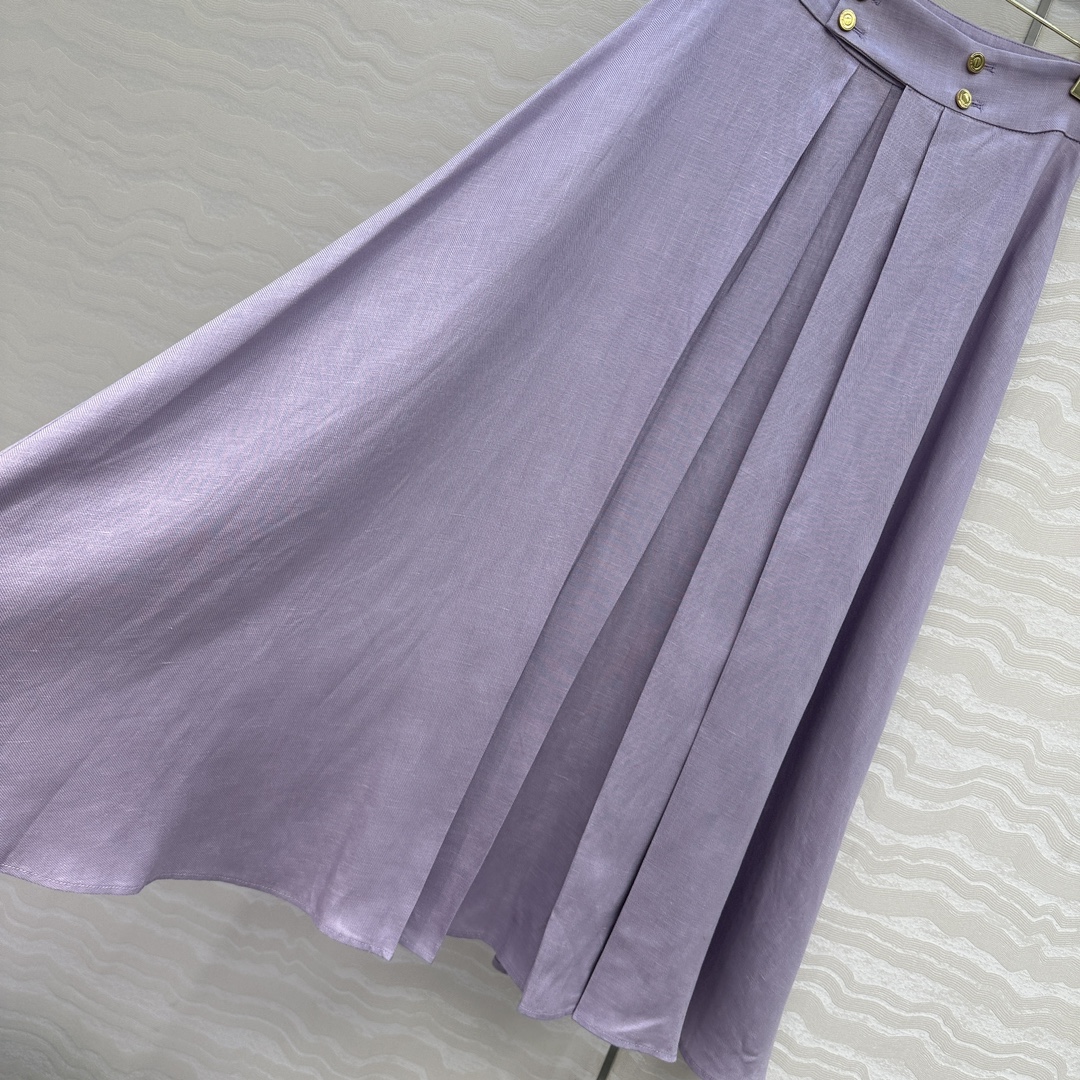 独家首发！高端原单品质❤️LP高智感穿搭！南法风情氛围感优雅长半裙！进口亚麻面料质感轻盈舒适。压褶大伞摆