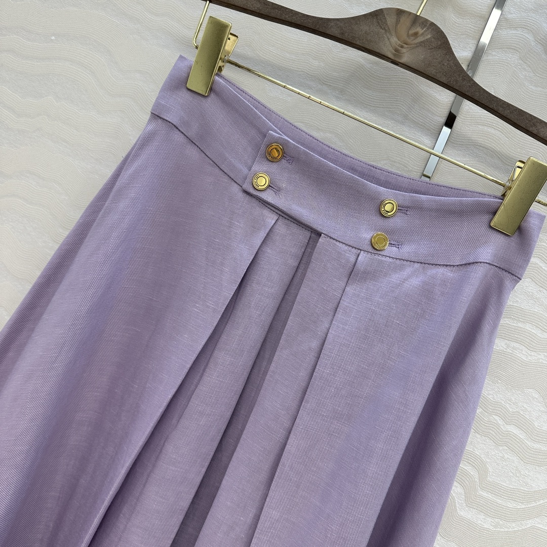 独家首发！高端原单品质❤️LP高智感穿搭！南法风情氛围感优雅长半裙！进口亚麻面料质感轻盈舒适。压褶大伞摆