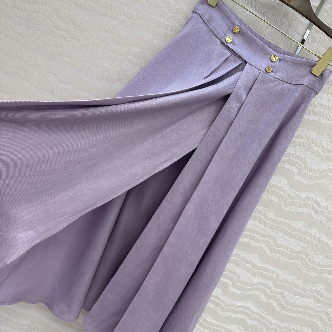 独家首发！高端原单品质❤️LP高智感穿搭！南法风情氛围感优雅长半裙！进口亚麻面料质感轻盈舒适。压褶大伞摆