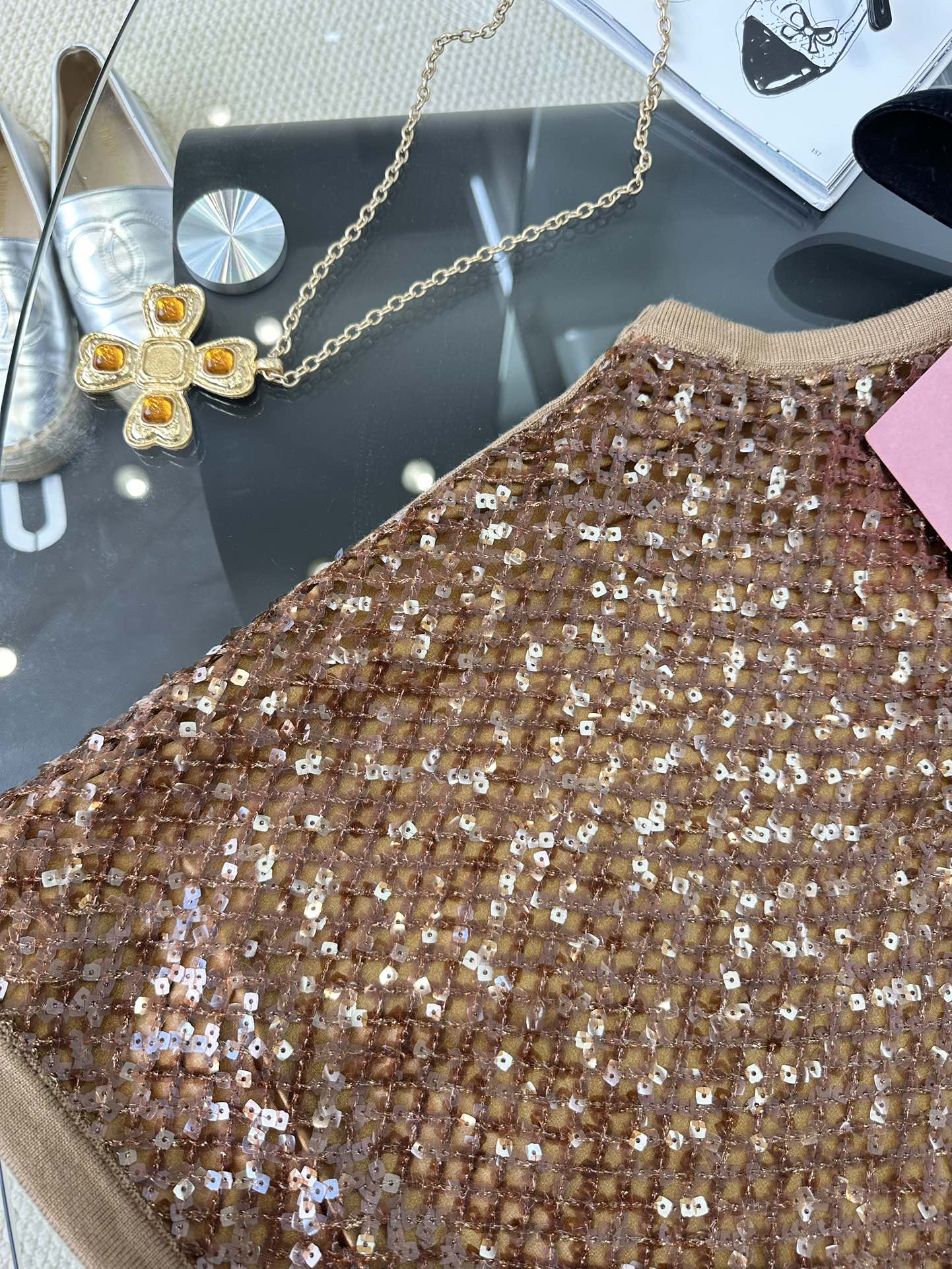 Miu Miu Sequin Embellished Vest Top | Sleeveless High-Fashion Design 8 i1748369279 2667 6
