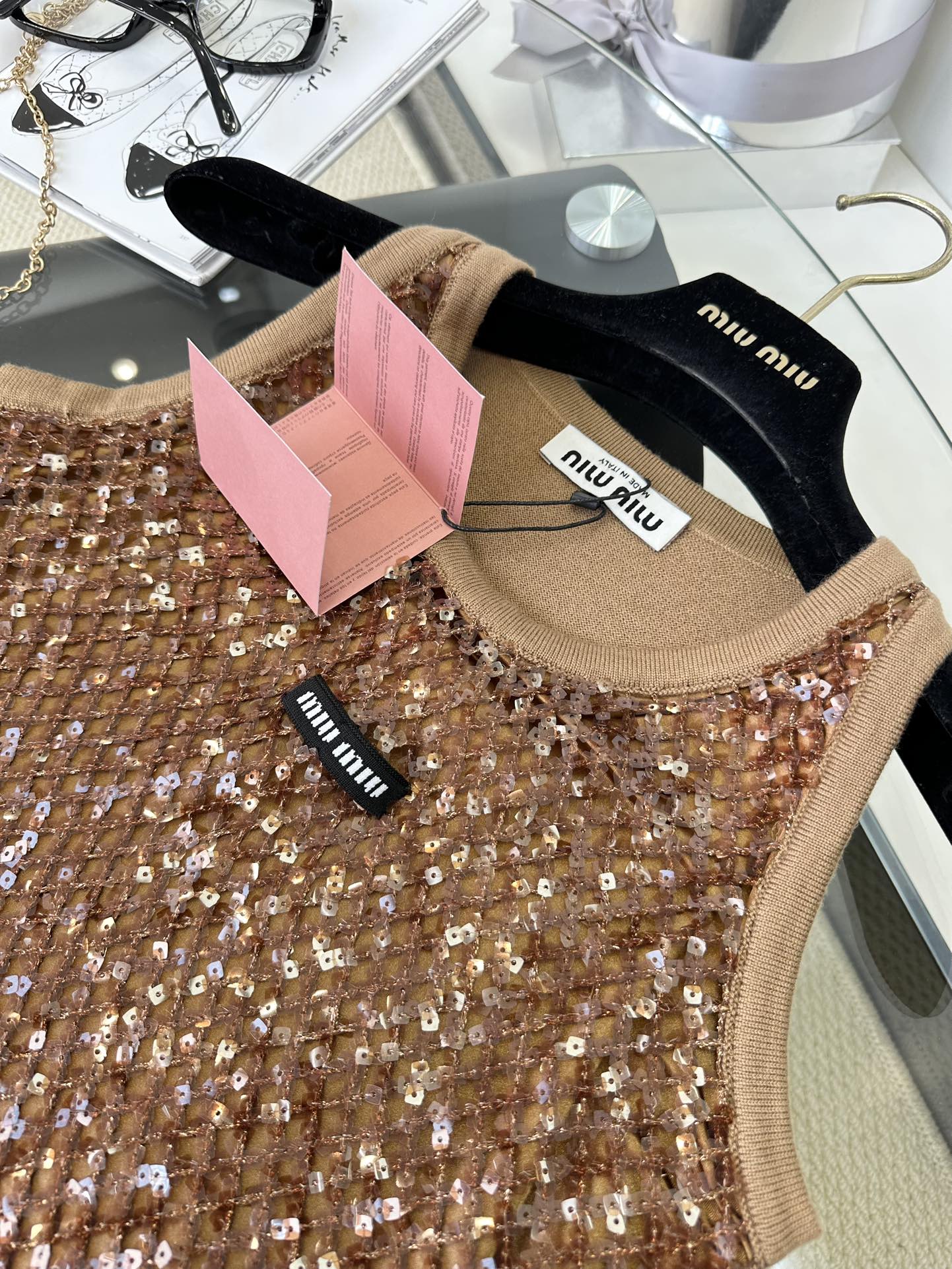 Miu Miu Sequin Embellished Vest Top | Sleeveless High-Fashion Design 7 i1748369279 4017 5