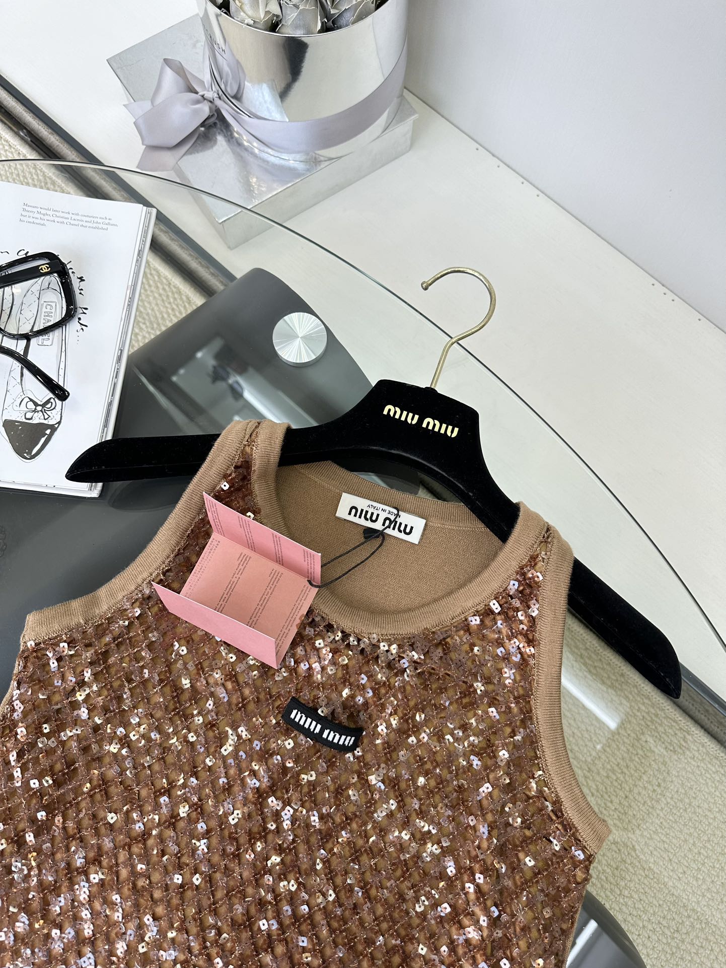 Miu Miu Sequin Embellished Vest Top | Sleeveless High-Fashion Design 6 i1748369279 7842 4