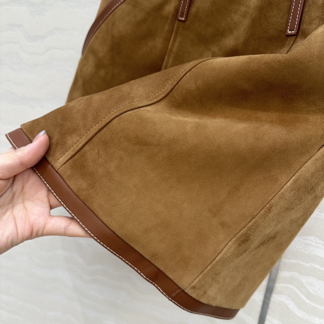 独家首发❤️高端品质控必入！miu系少女可露丽风🤎张元英同款🤎独家定制麂皮绒面工艺🤞知识分子复古棕色系麂