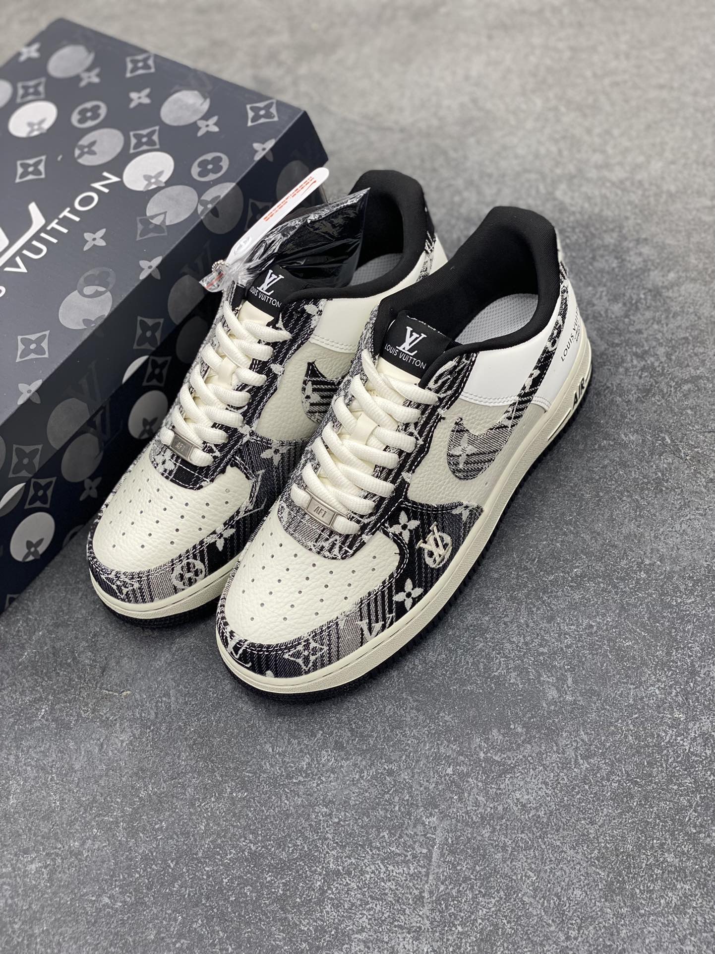 图片[8]-NIke Air Force 1 \’07 Low “LV联名”空军一号 低帮 运动鞋 休闲鞋 折边针车 工艺难度大 原楦头原纸板 原装鞋盒 定制五金配件 内置全掌气垫 原厂鞋底 货号：SC9207-539 尺码：36 36.5 37.5 38 38.5 39 40 40.5 41 42 42.5 43 44 44.5 45-选品中心