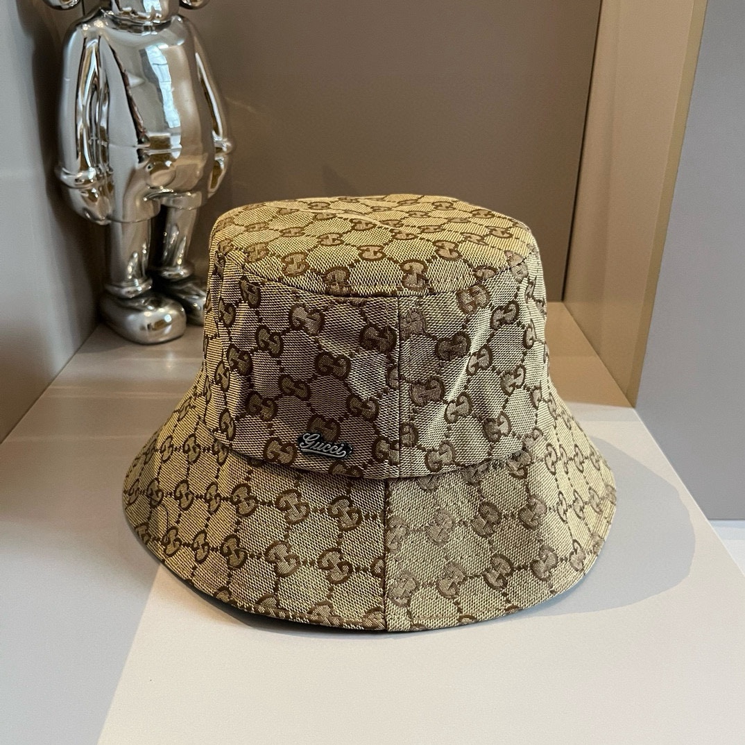 

Gucci古奇经典款老花渔夫帽，男女通用，头围57cm