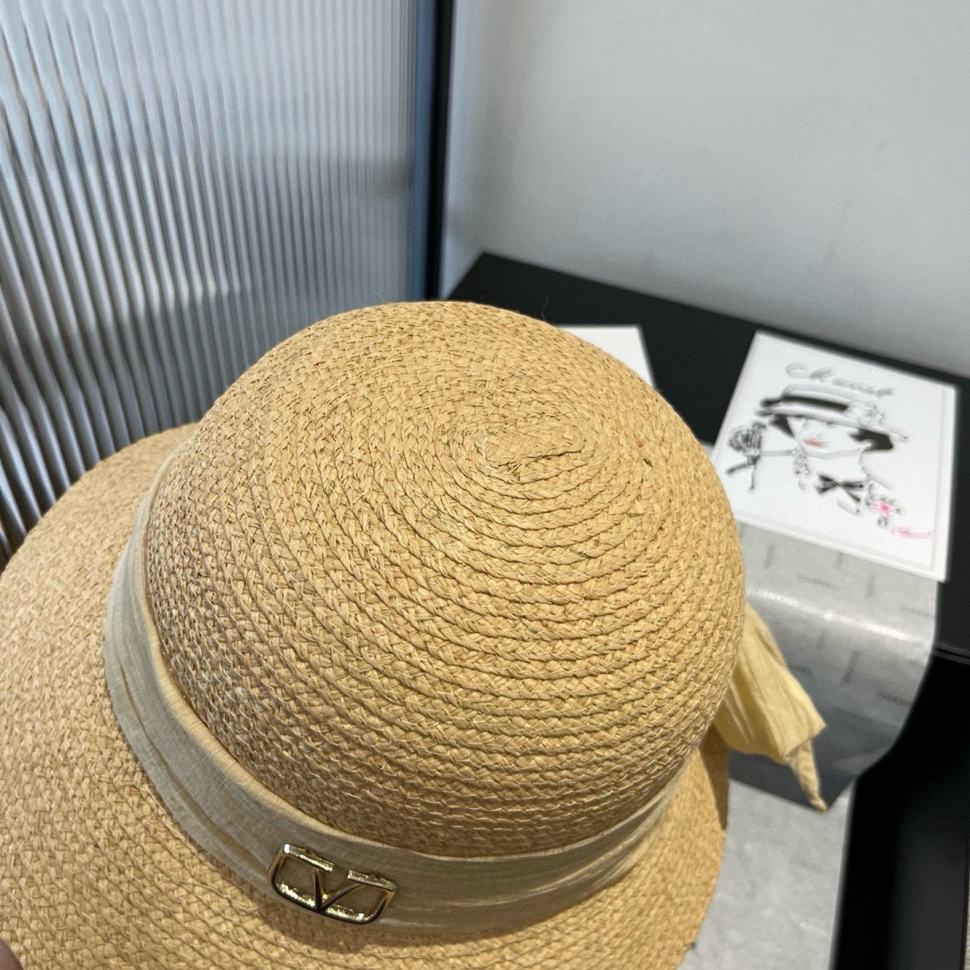 [Valentino Hats]Valentino Lafite straw basin hat A proper socialite temperamen