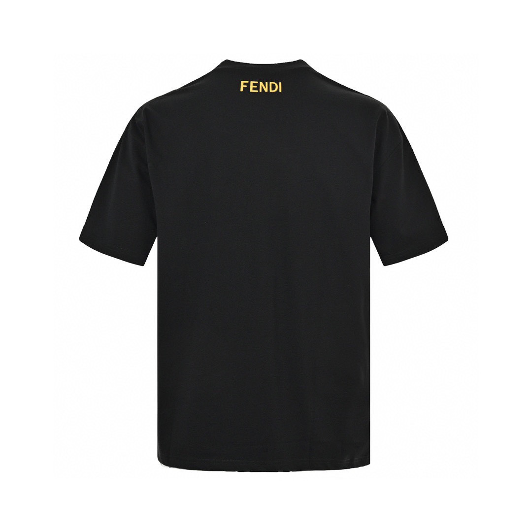 芬迪/Fendi 夏季新款 小怪兽眼睛压胶印花圆领短袖T恤