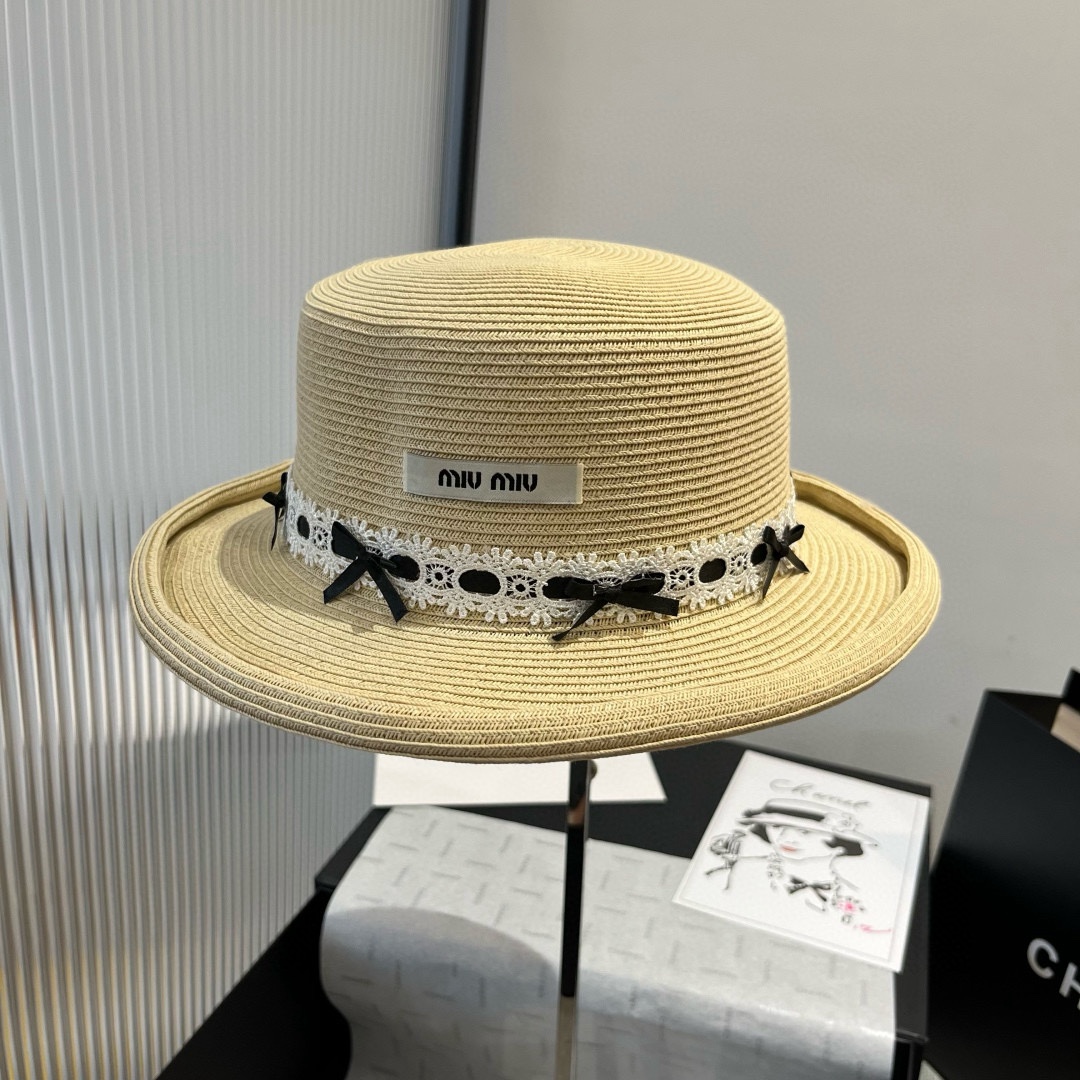 NO:345218,Miumiu Miu's new flat top straw hat, rolled top hat, head circumference 57cm hat, straw hat, fisherman's hat, baseball hat, hat, miumiu, espadrilles, hatsmiumiu缪缪新款平顶草帽,卷边小礼帽,头围57cm帽子草帽渔夫帽棒球帽,帽子,miumiu,espadrilles,hats,hat