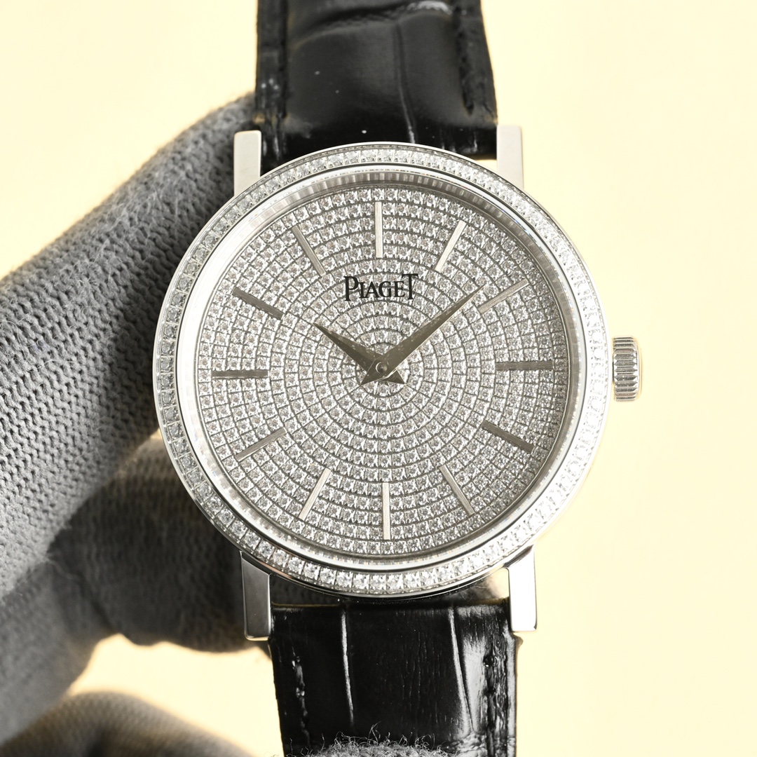 Luxury Jewel Watch: White Gold with T-Side Diamonds, 18K Platinum Material - 图片 1