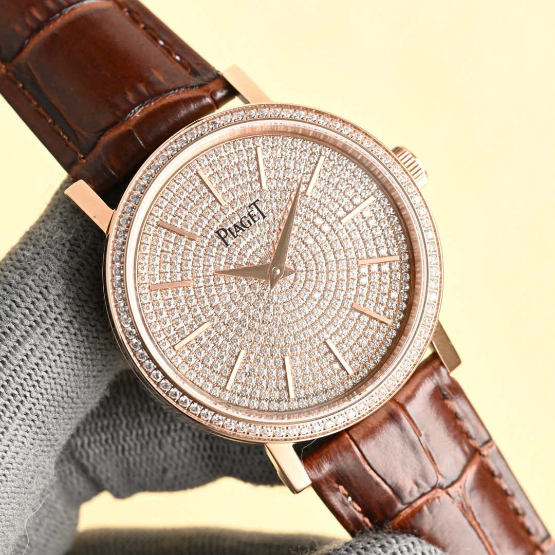 Luxury Jewel Watch: White Gold with T-Side Diamonds, 18K Platinum Material - 图片 5