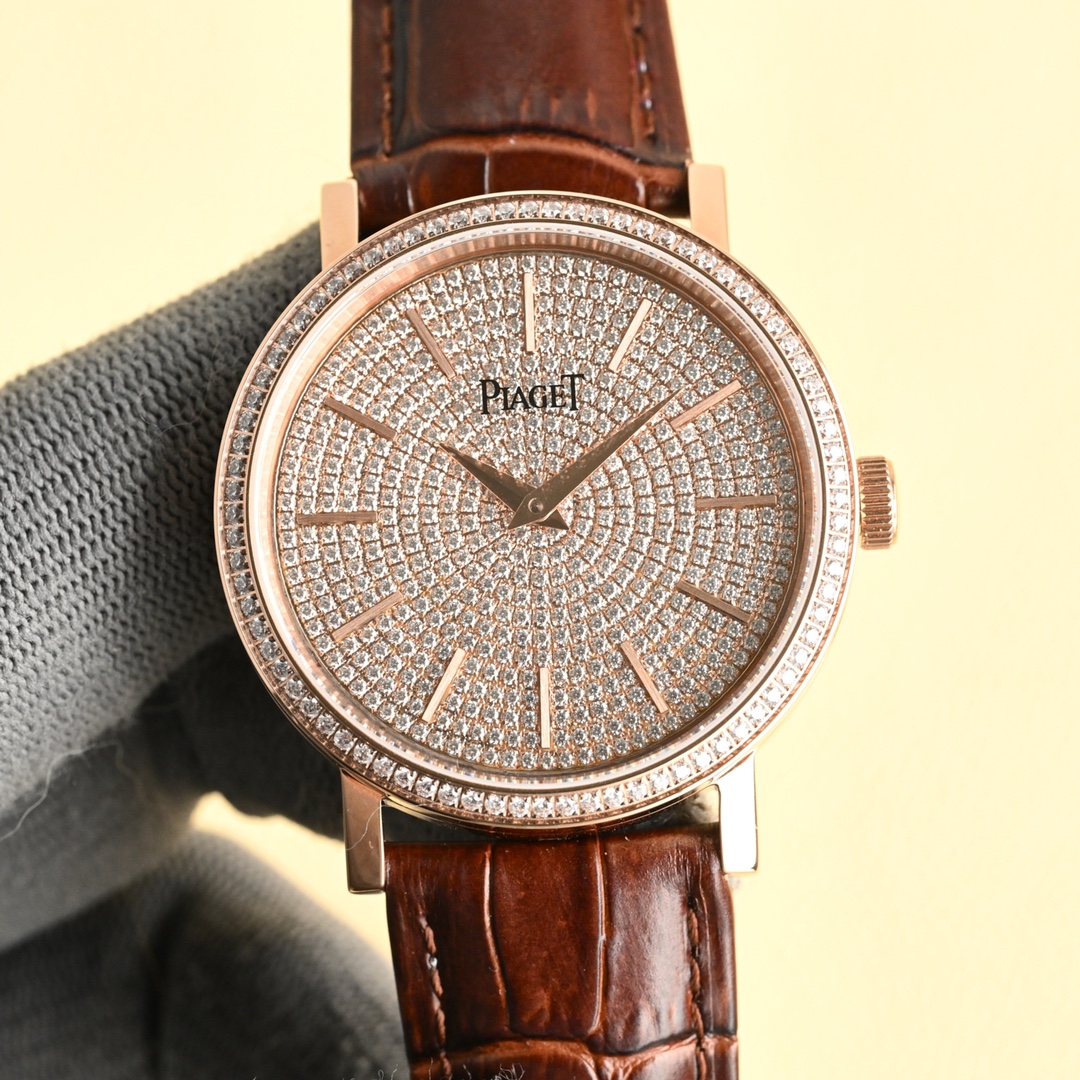 Luxury Jewel Watch: White Gold with T-Side Diamonds, 18K Platinum Material - 图片 3