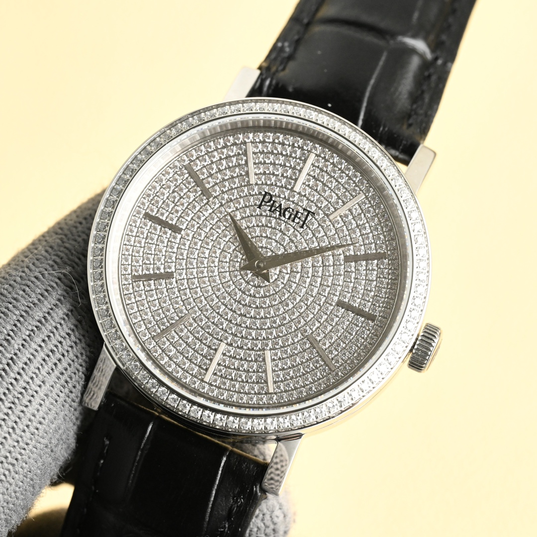 Luxury Jewel Watch: White Gold with T-Side Diamonds, 18K Platinum Material - 图片 2