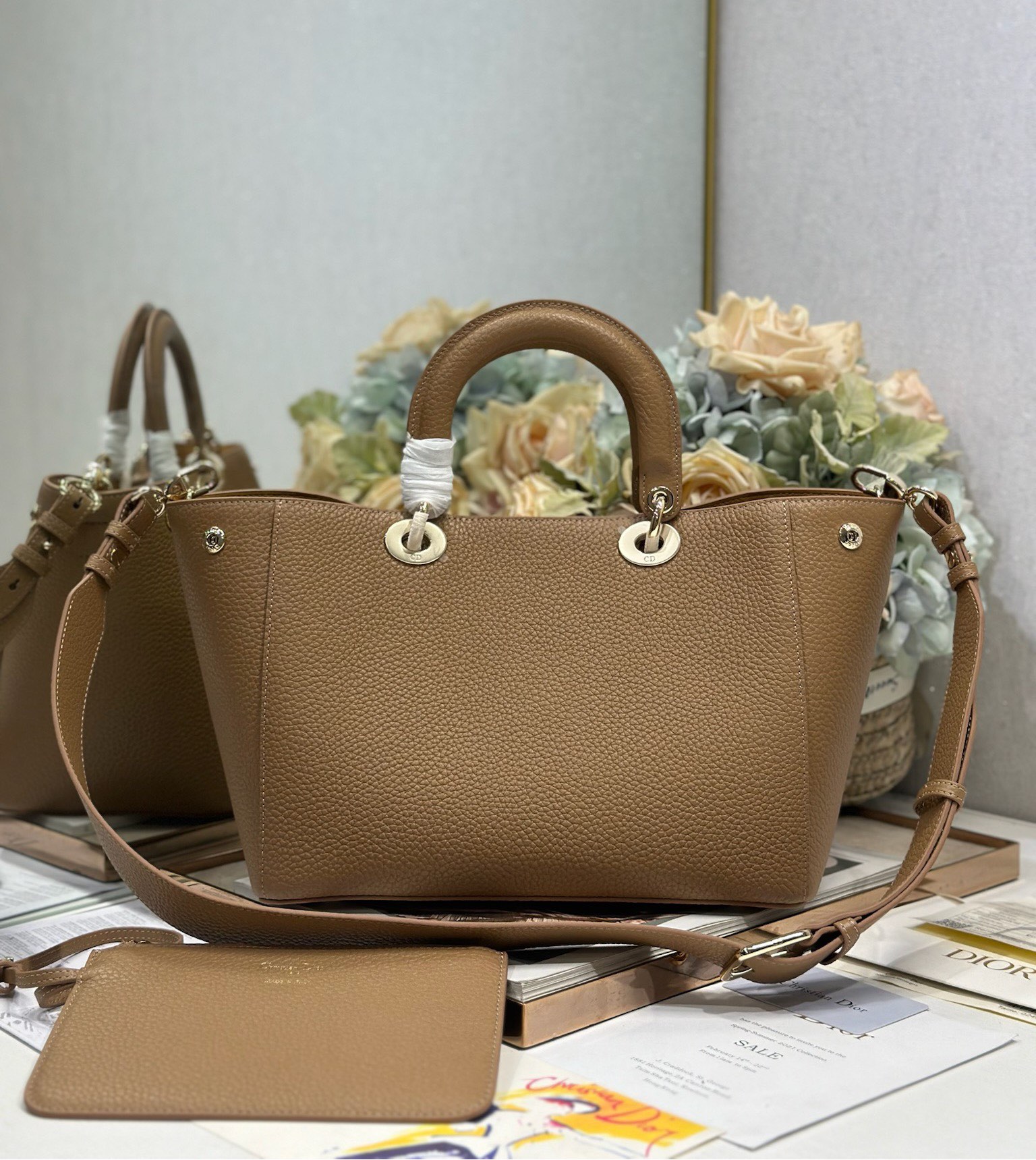 Dior Toujours Medium Bag in Brown Grained Calfskin with Cannage Stitching 5 i1748592719 2438 3