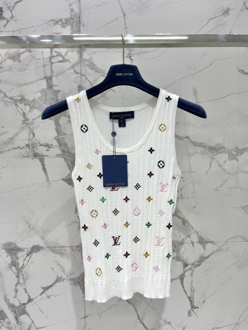 Louis Vuitton Embroidered Logo Knit Vest - Fashionable & Comfortable Style 1 Louis Vuitton Embroidered Logo Knit Vest - Fashionable & Comfortable Style