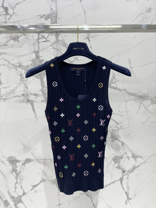 Louis Vuitton Embroidered Logo Knit Vest - Fashionable and Comfortable 1 Louis Vuitton Embroidered Logo Knit Vest - Fashionable and Comfortable