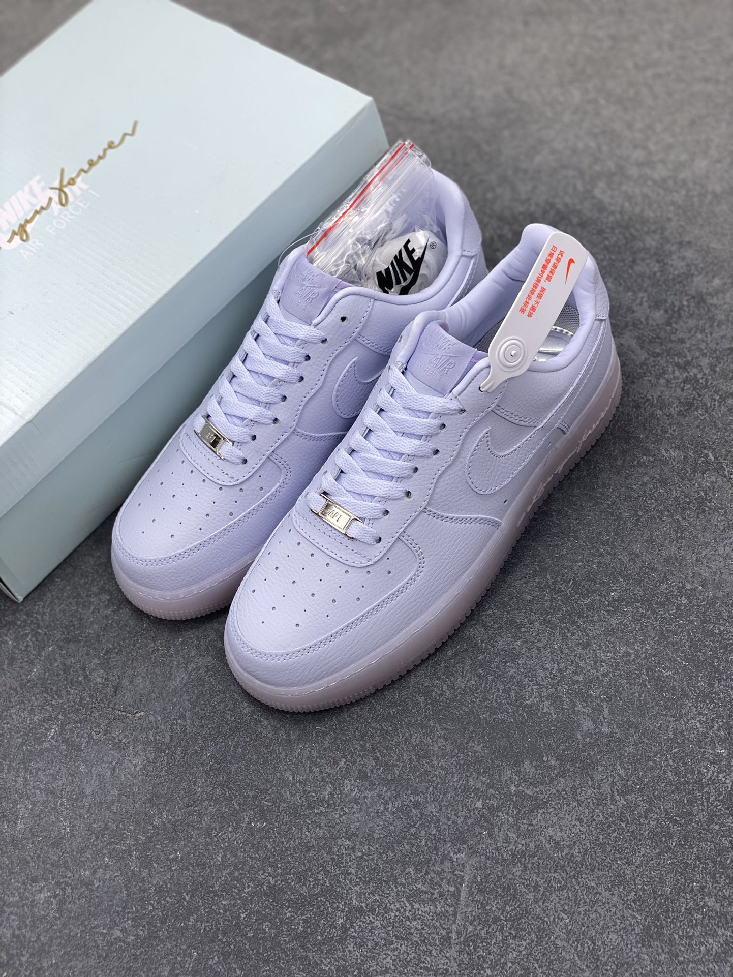 图片[8]-Nike Air Force 1 07 low空军一号 荔枝纹水晶 板鞋 原楦头原纸板 打造纯正空军版型#专注外贸渠道 全掌内置蜂窝气垫 #原盒配件 原厂中底钢印、拉帮完美 货号：CZ8065-500 尺码：36 36.5 37.5 38 38.5 39 40 40.5 41 42 42.5 43 44 44.5 45-选品中心