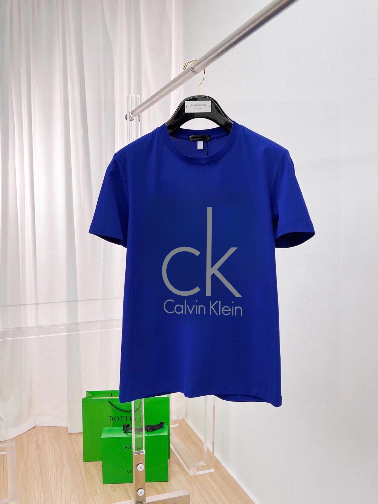 Marca [CK] (bendición para personas con sobrepeso) Camiseta de manga corta casual de hombre original, nuevo p…