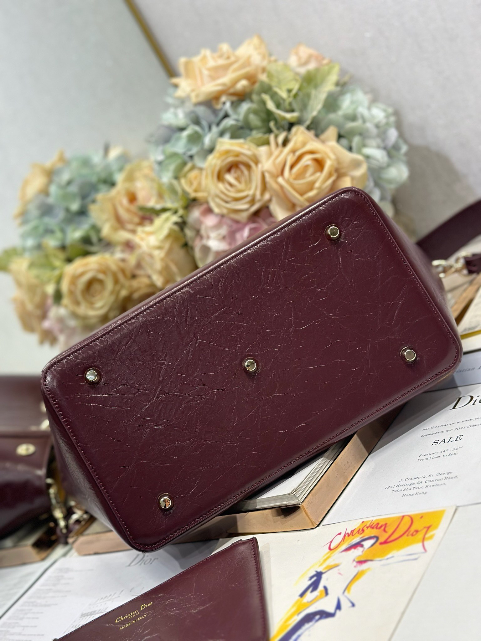 Dior Toujours Medium Wrinkled Burgundy Leather Bag with CD Lock 5 i1748759425 2334 4