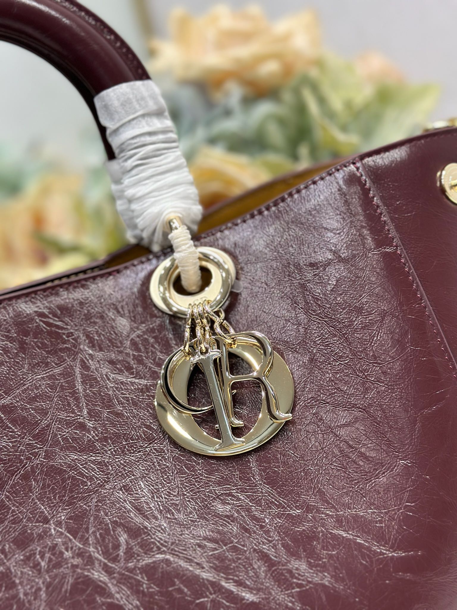Dior Toujours Medium Wrinkled Burgundy Leather Bag with CD Lock 3 i1748759425 5800 2