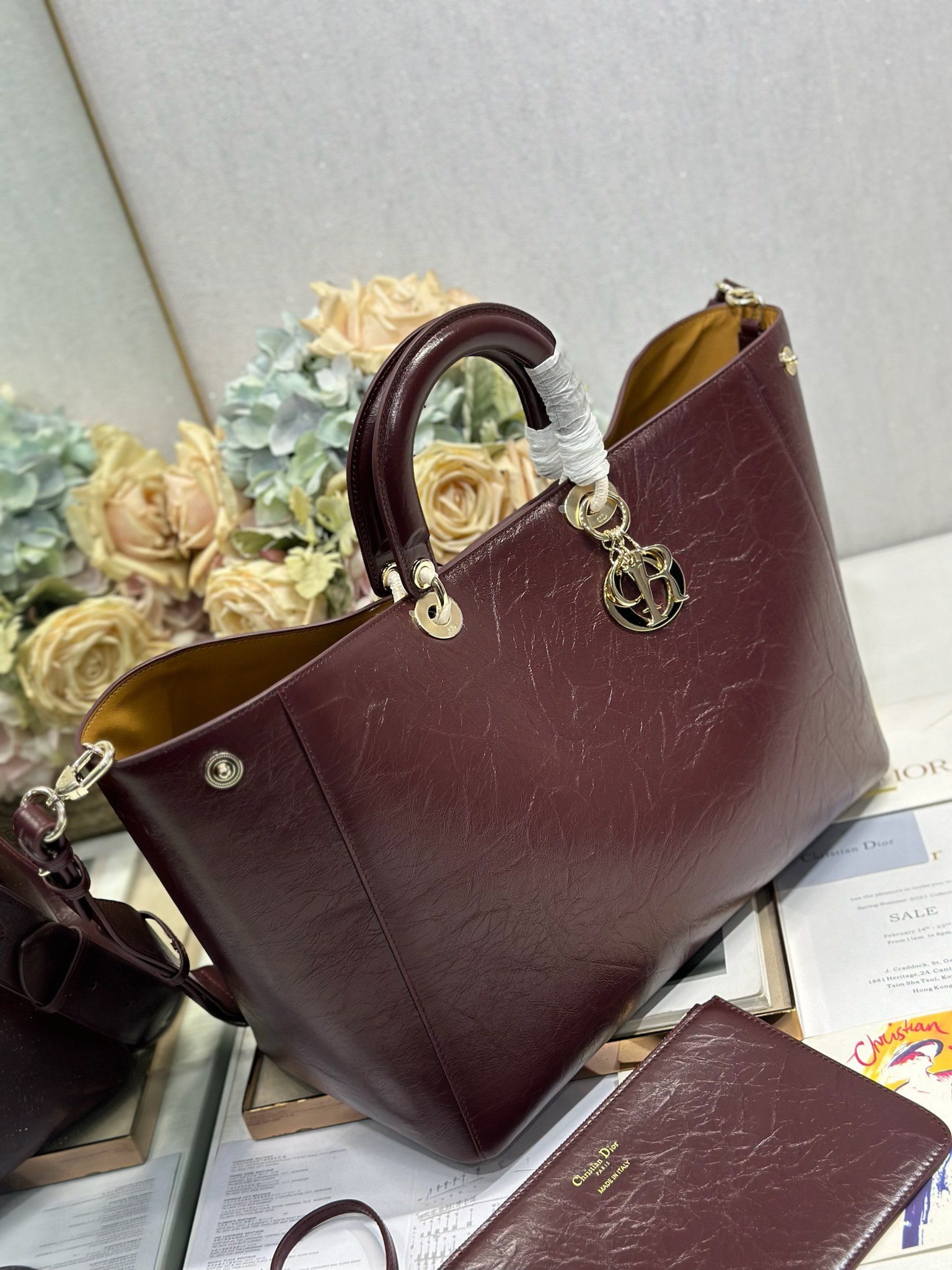Dior Toujours Large Burgundy Crinkled Leather Tote Bag with CD Lock 3 i1748759797 1070 1