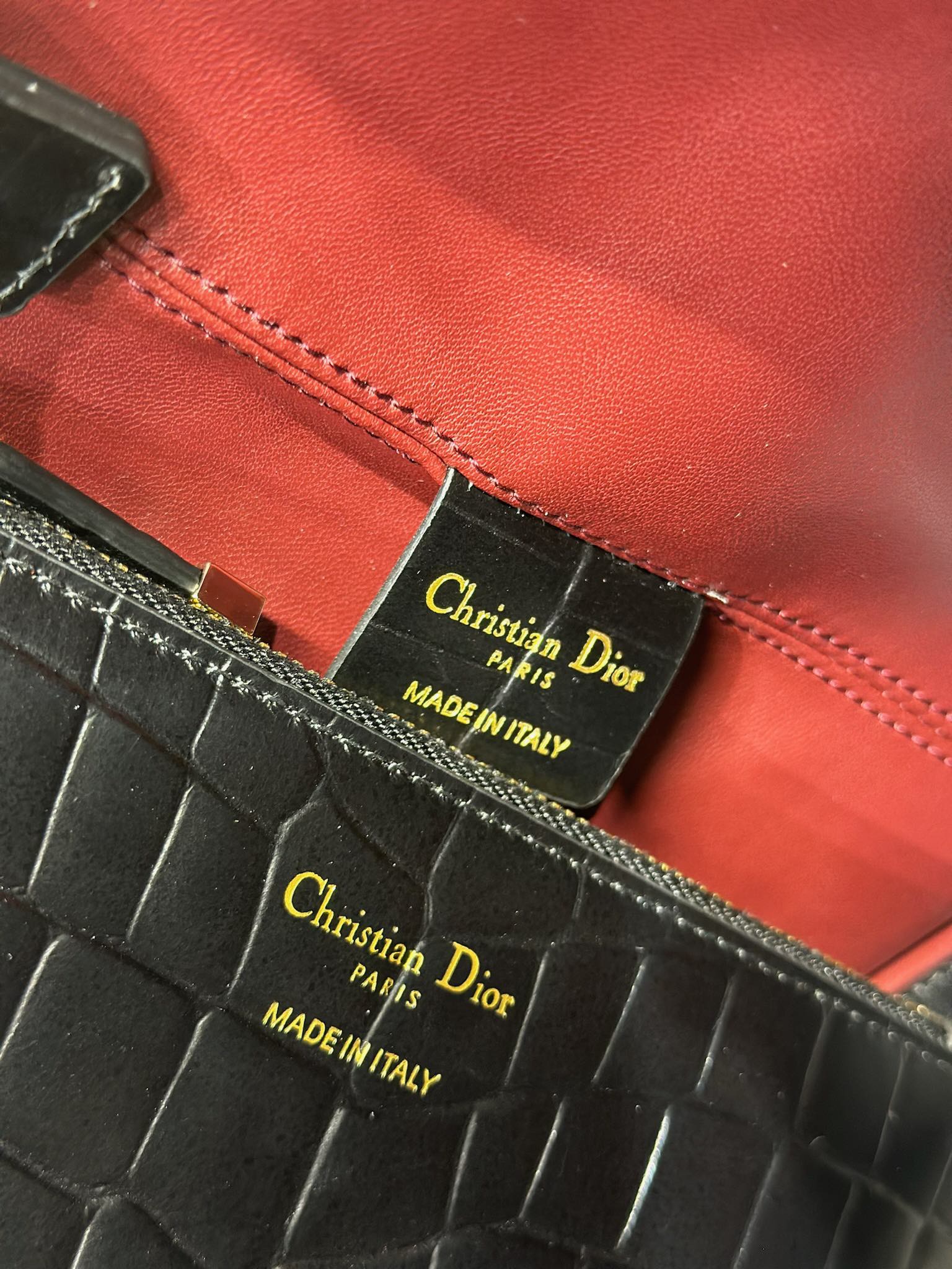Dior Toujours Medium Bag Black Crocodile Embossed Calfskin, CD Lock Closure 9 i1748760211 2192 6